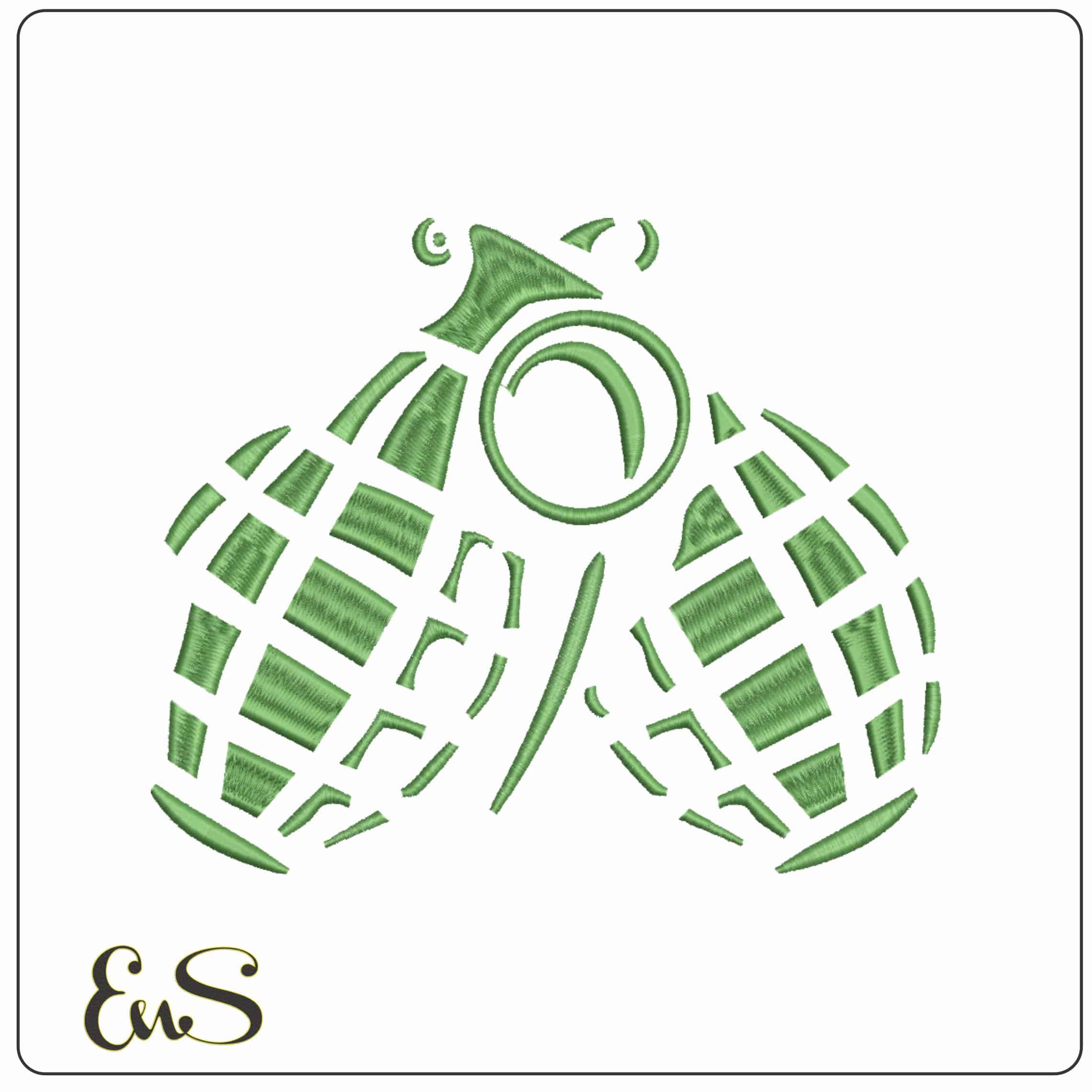 Hand Grenades Shilotte - Elegant embroidery design file-instant download