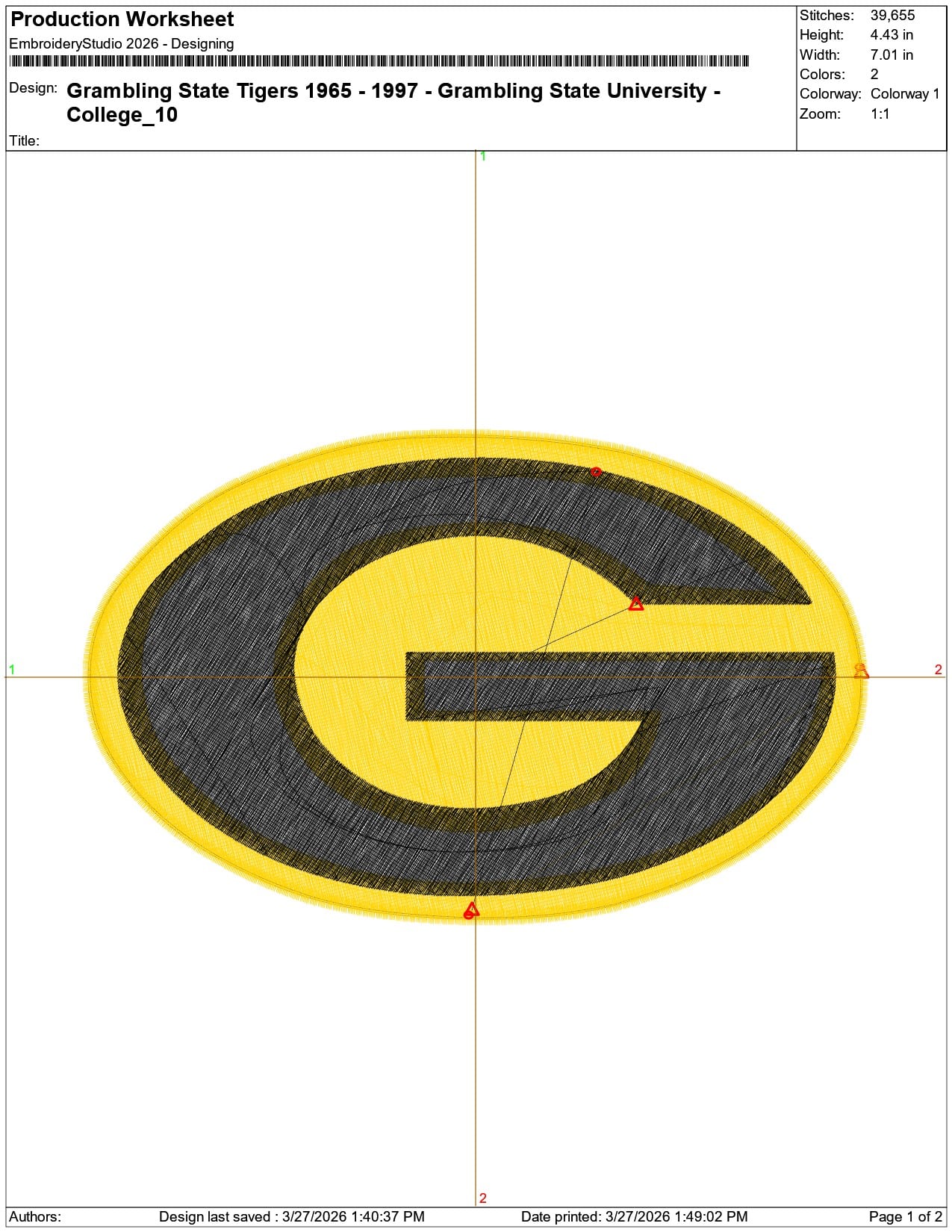 Grambling State Tigers 1965 1997 Grambling State University - Elegant embroidery design file-instant download — view 3