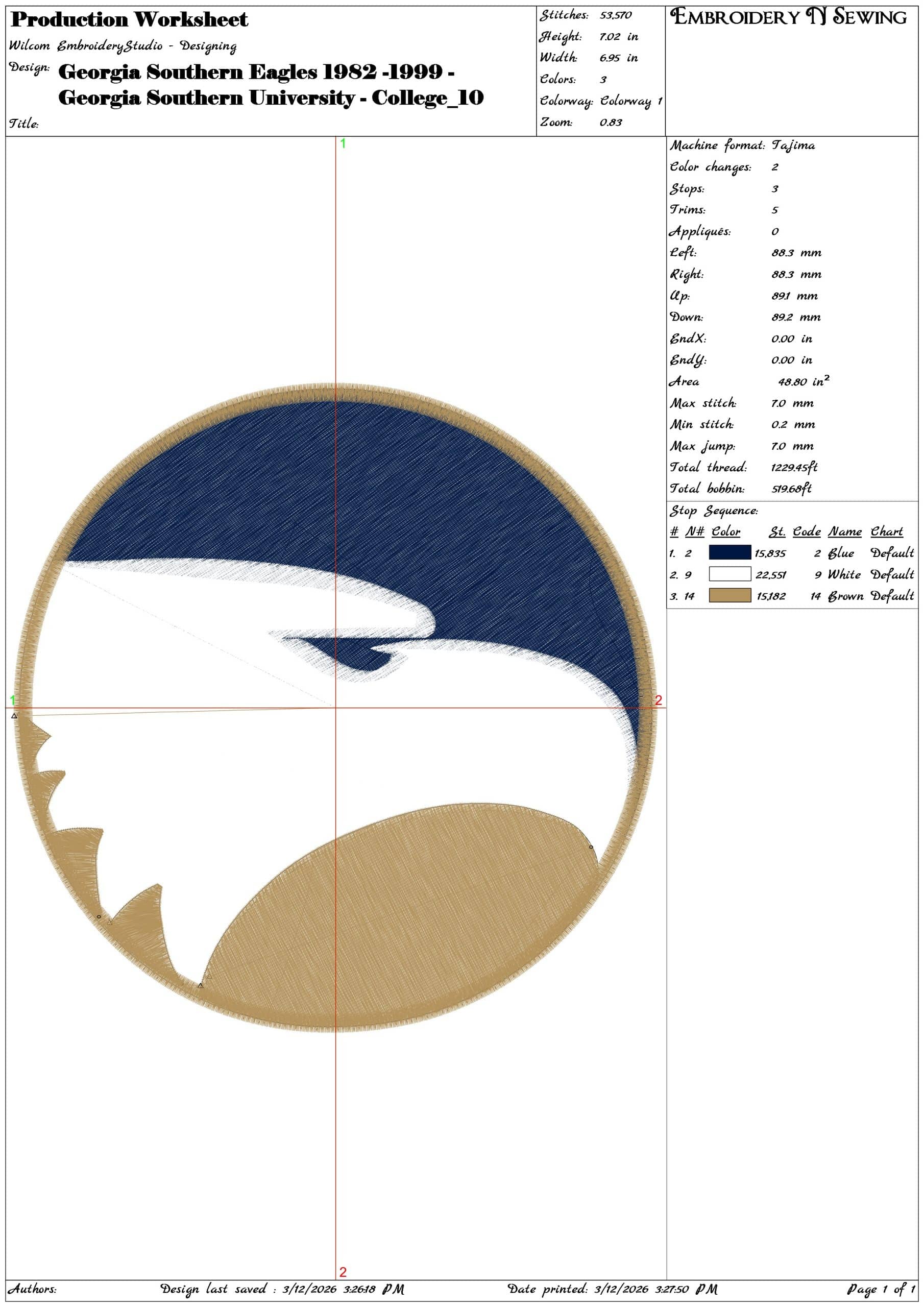 Georgia Southern Eagles 1982 1999 University College - Elegant embroidery design file-instant download — view 3