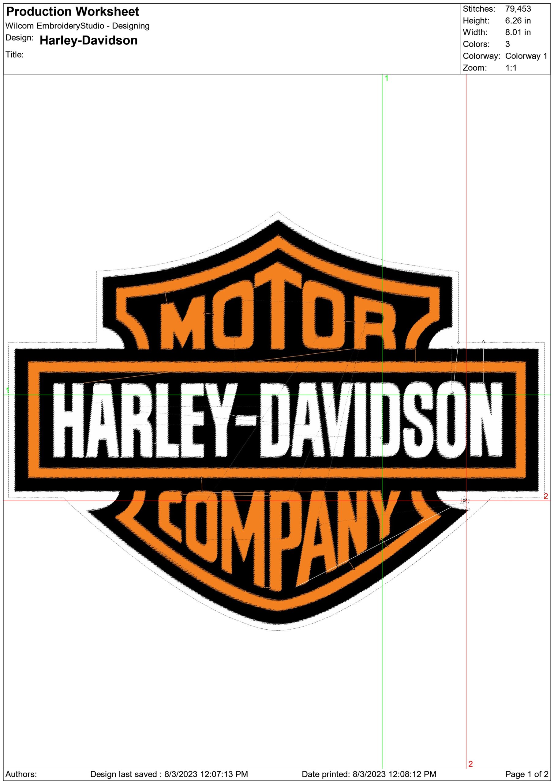 Harley Davidson Motorbike Logo embroidery design - group design machine pattern Bike Company embroidery file instant download in a frame