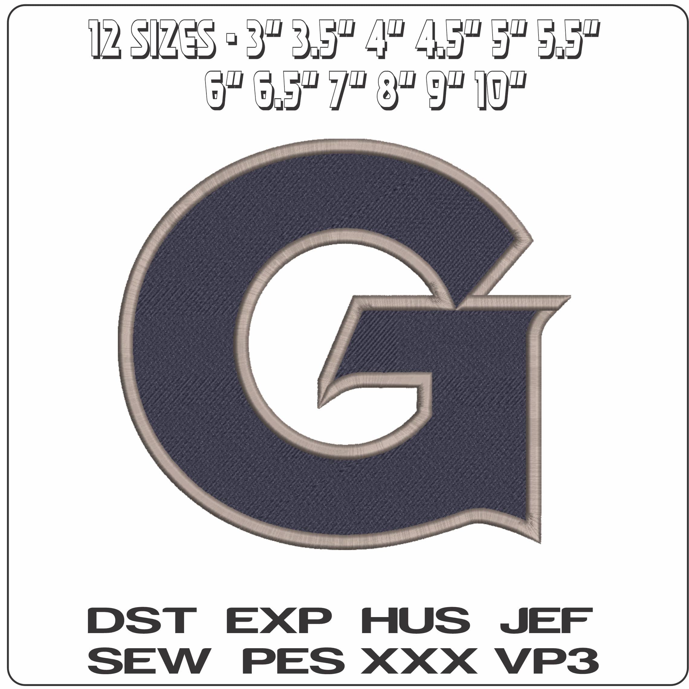 Georgetown Hoyas 1995 on Georgetown University - Elegant embroidery design file-instant download — view 2