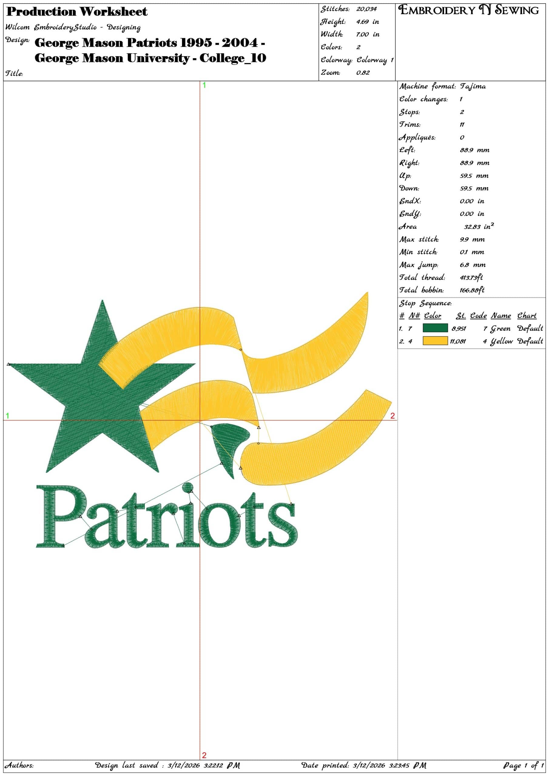 George Mason Patriots 1995 2004 George Mason University - Elegant embroidery design file-instant download — view 3