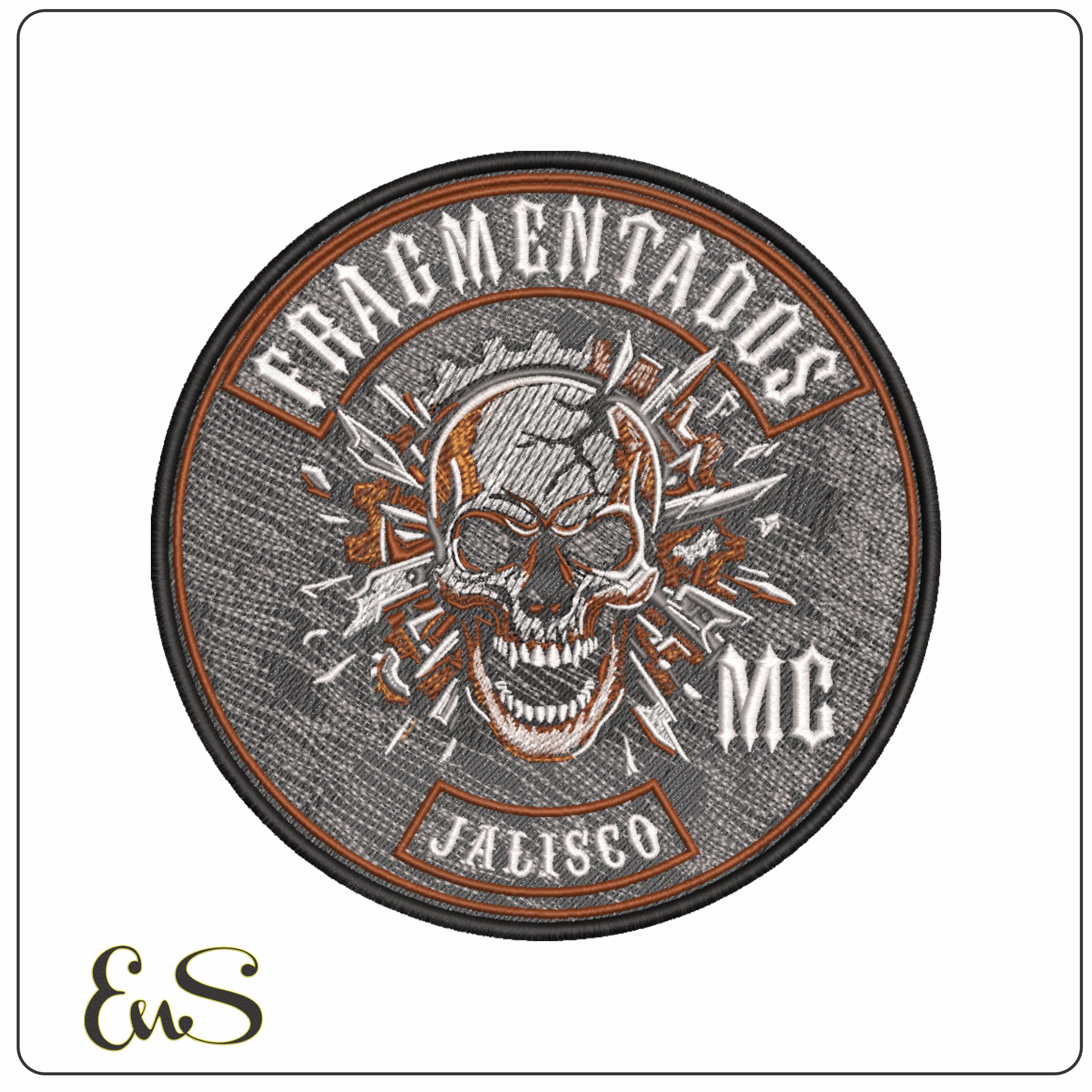 Fragmentados Motor Cycle Club - Elegant embroidery design file-instant download