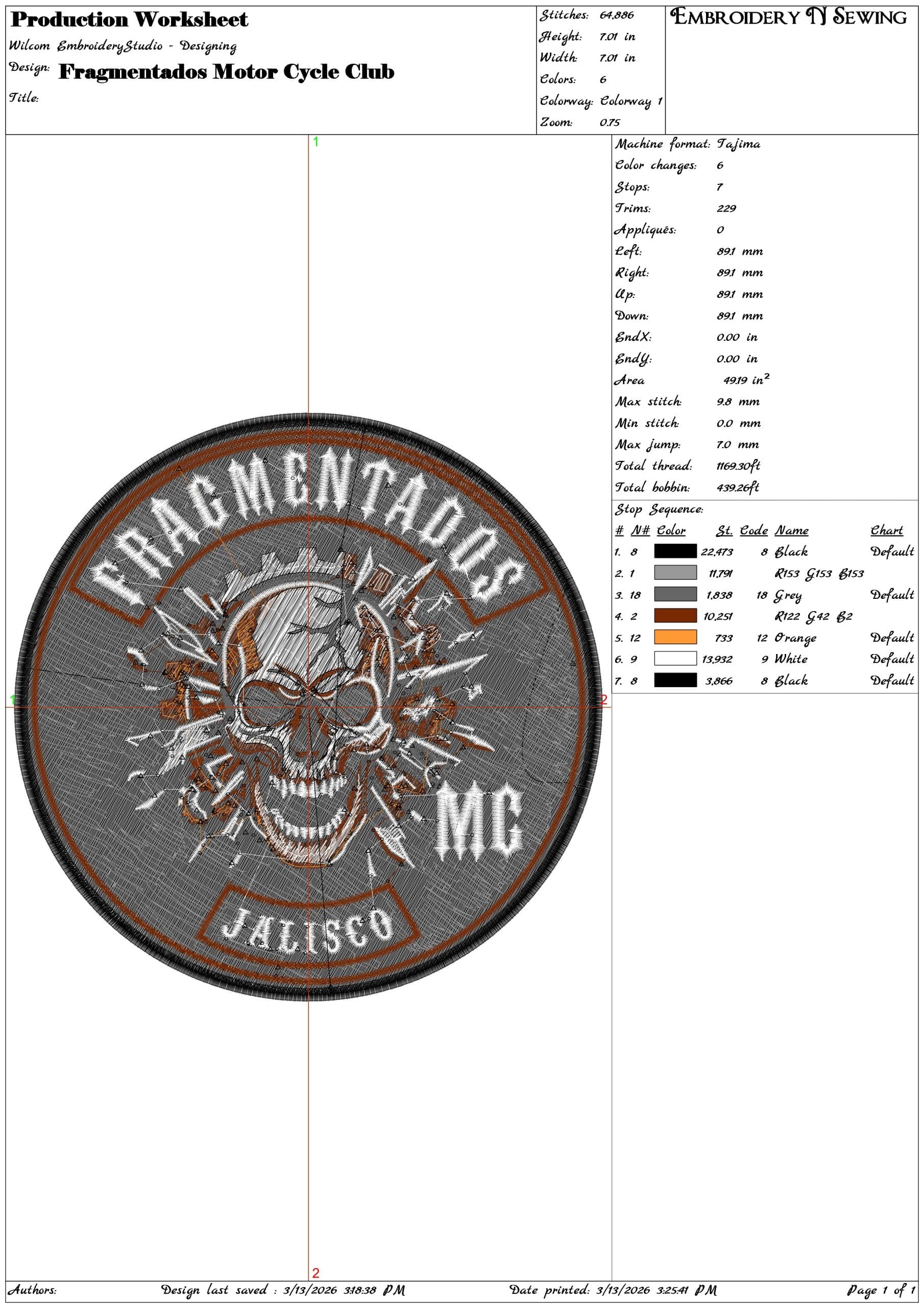 Fragmentados Motor Cycle Club  - Elegant embroidery design file-instant download — view 3
