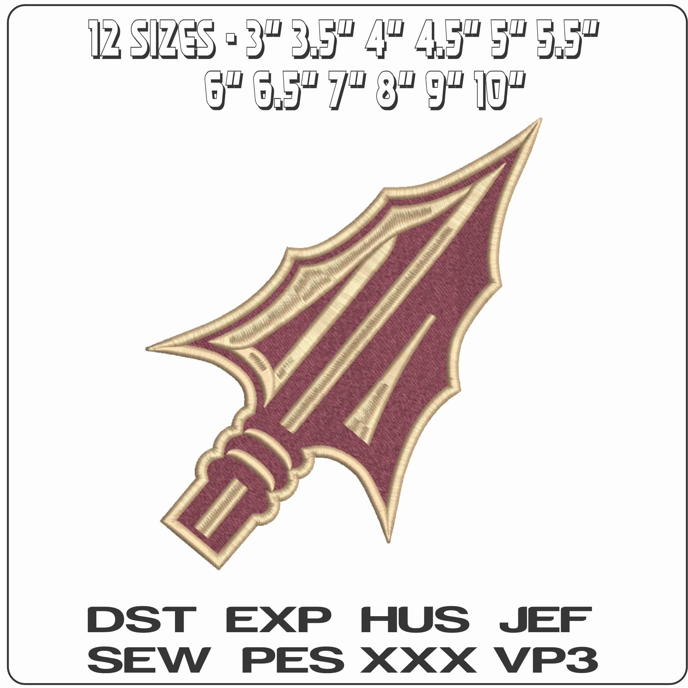 Florida State Seminoles Alternative Florida State University  - Elegant embroidery design file-instant download — view 2