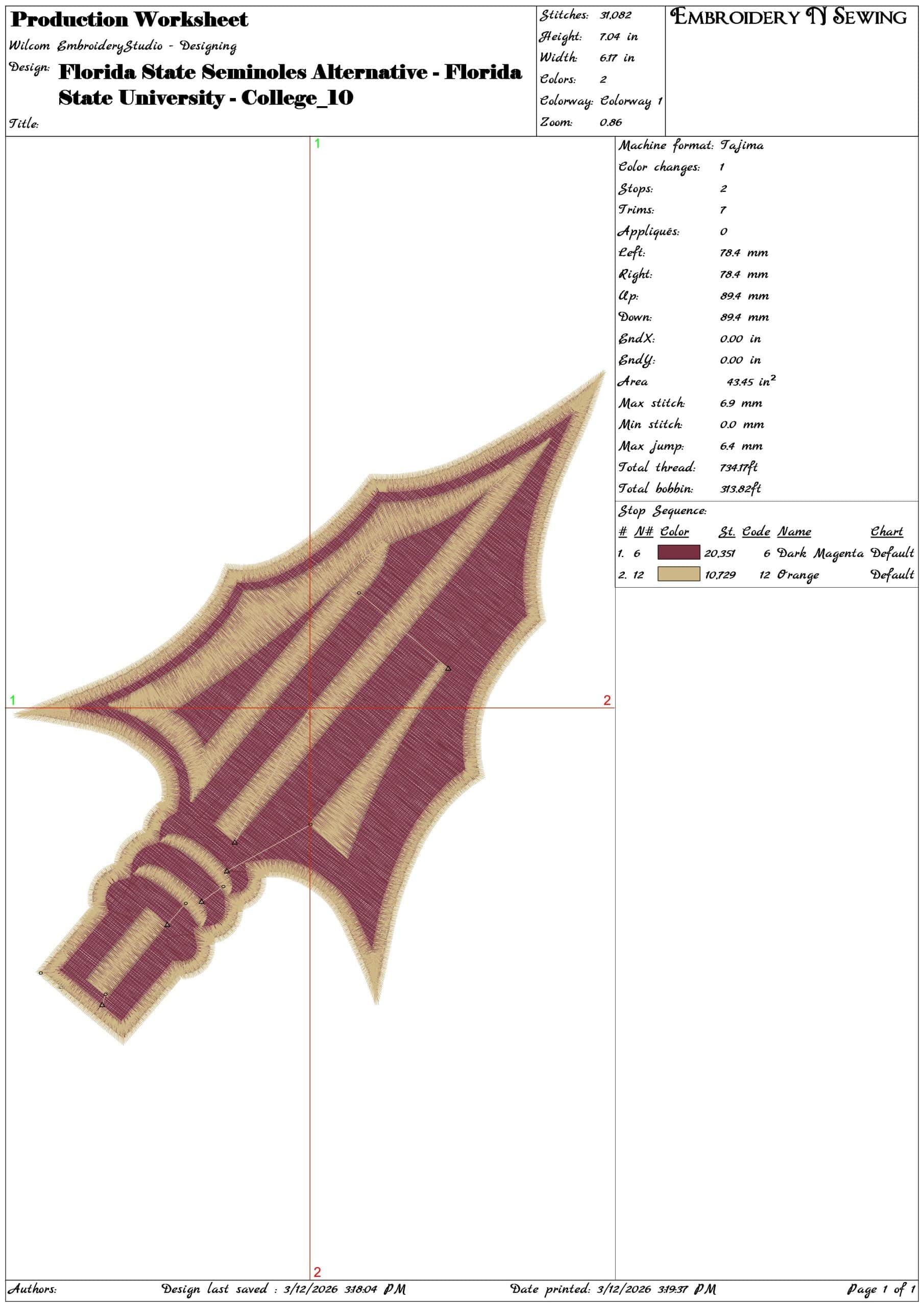 Florida State Seminoles Alternative Florida State University  - Elegant embroidery design file-instant download — view 3