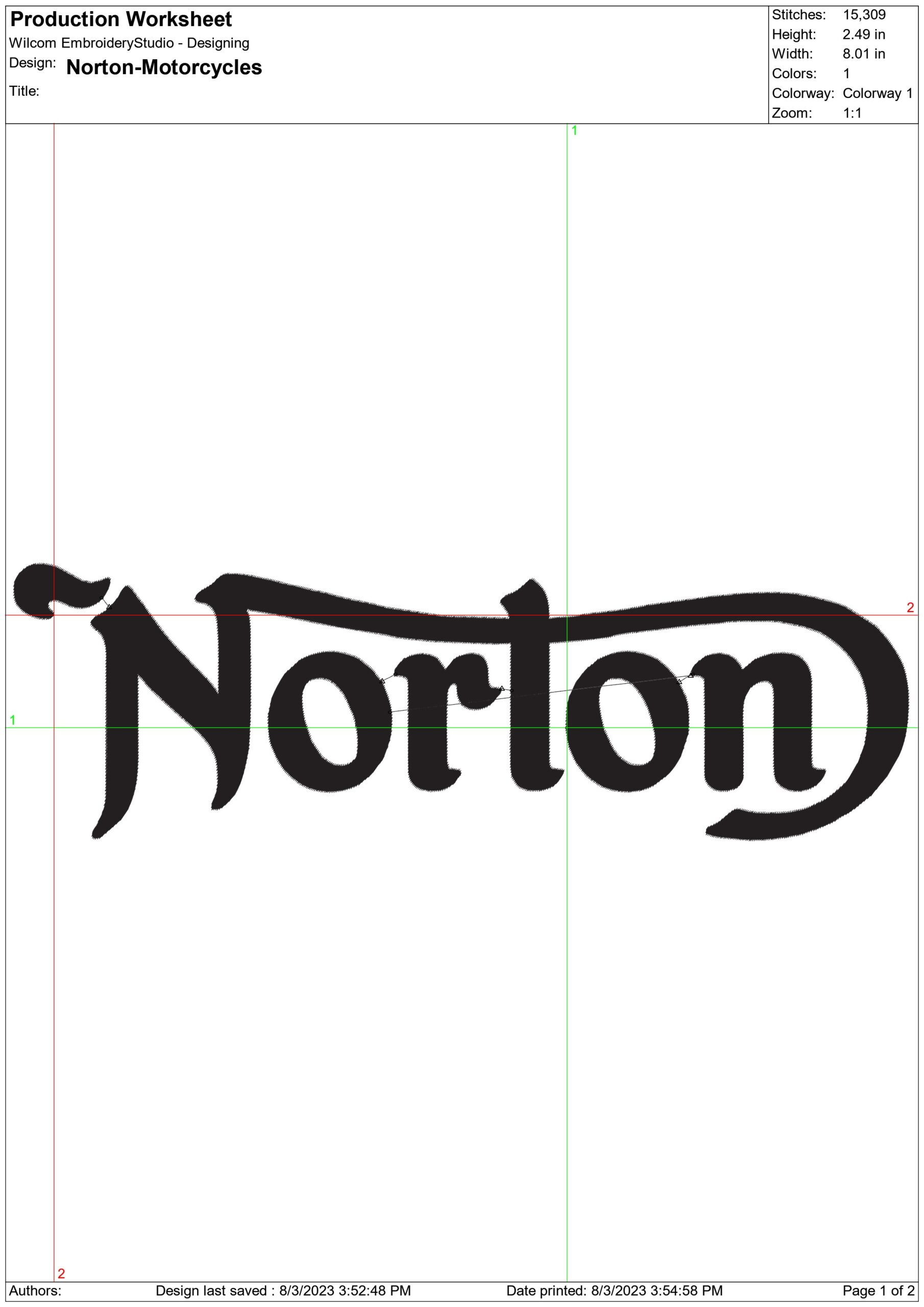 Norton Motorbike Logo embroidery design - British group design machine pattern Bike Company embroidery file instant download in a frame — view 2