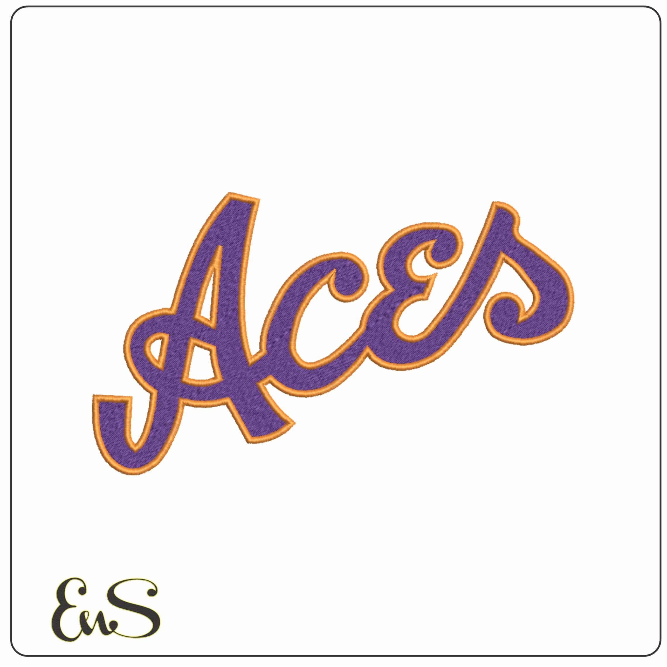 Evansville Purple Aces Alternative University of Evansville  - Elegant embroidery design file-instant download