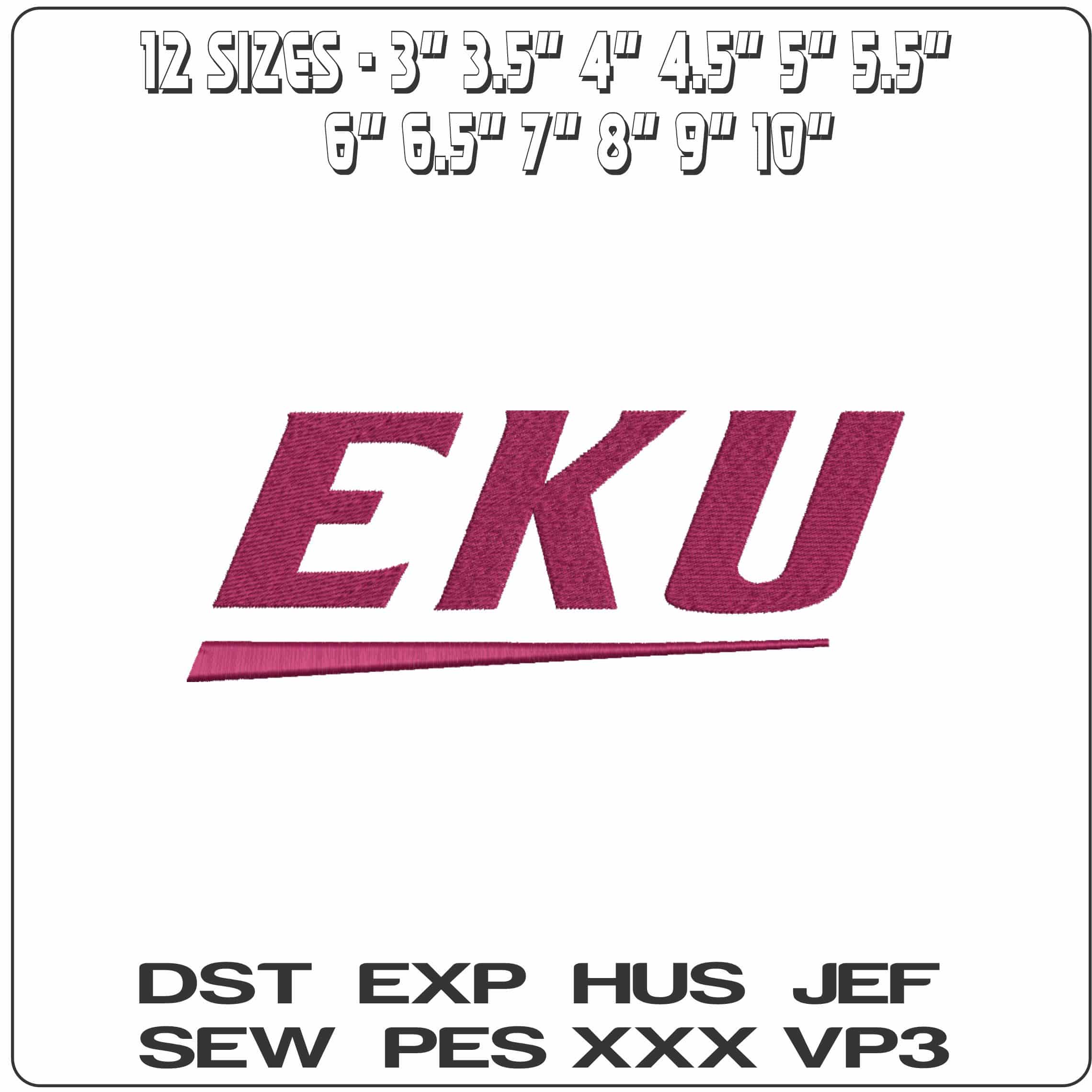 Eastern Kentucky Colonels 2017 on Eastern Kentucky University  - Elegant embroidery design file-instant download — view 2