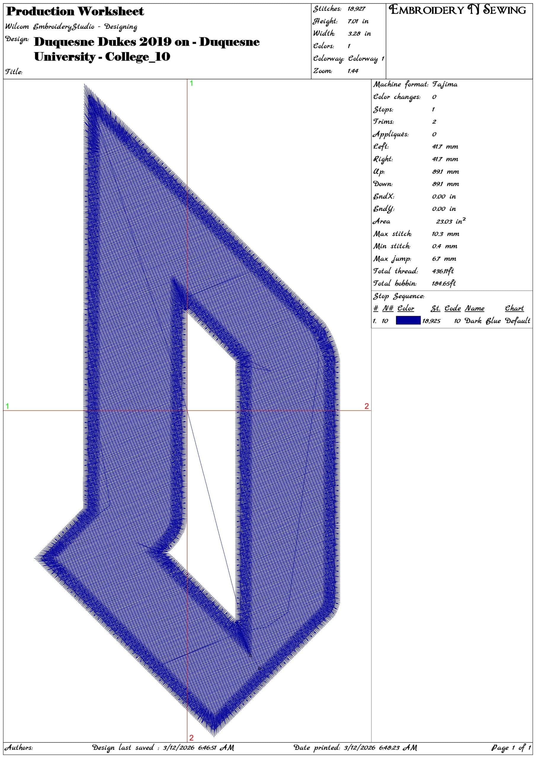 Duquesne Dukes 2019 on Duquesne University  - Elegant embroidery design file-instant download — view 3