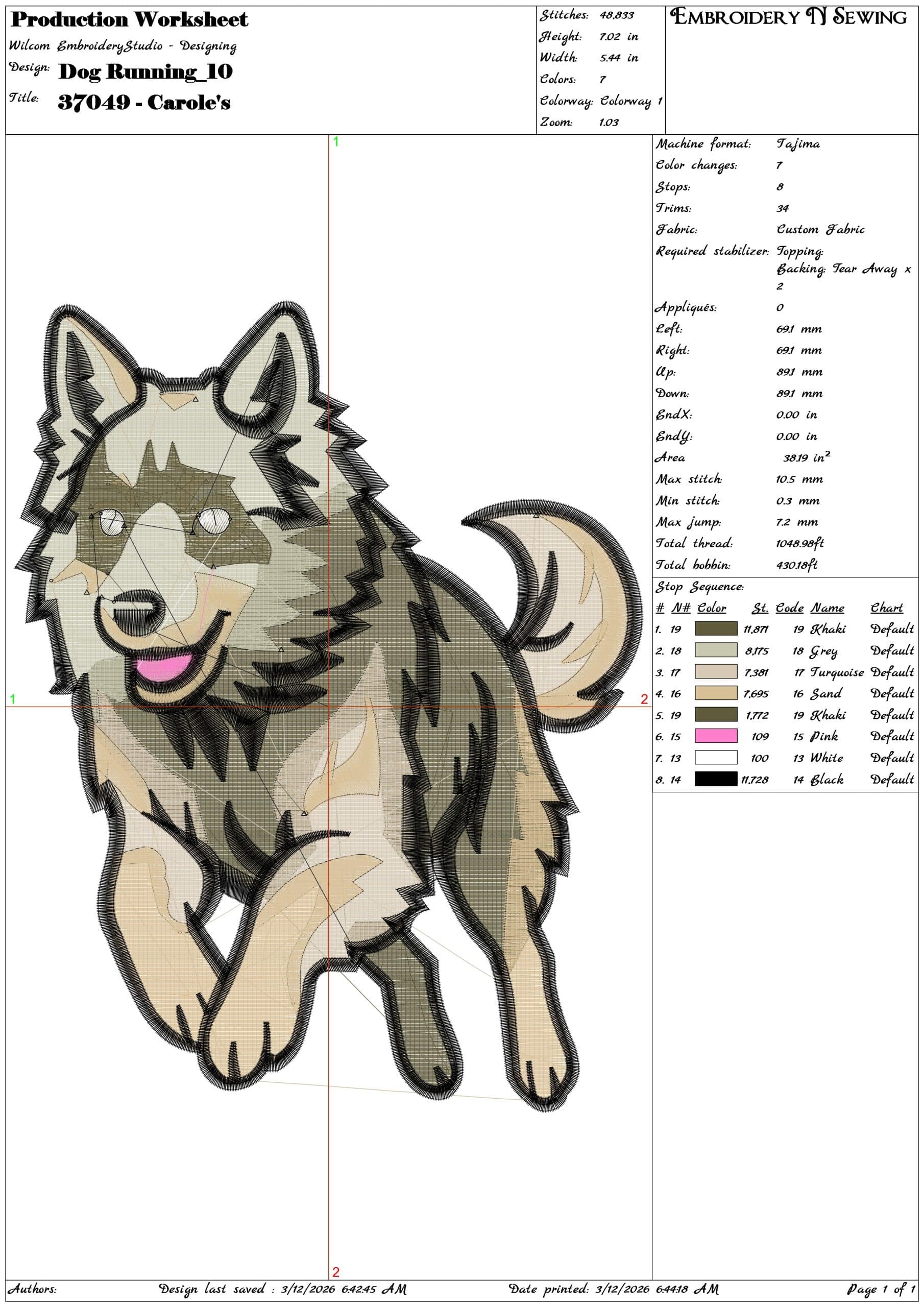 Dog Running  - Elegant embroidery design file-instant download — view 3