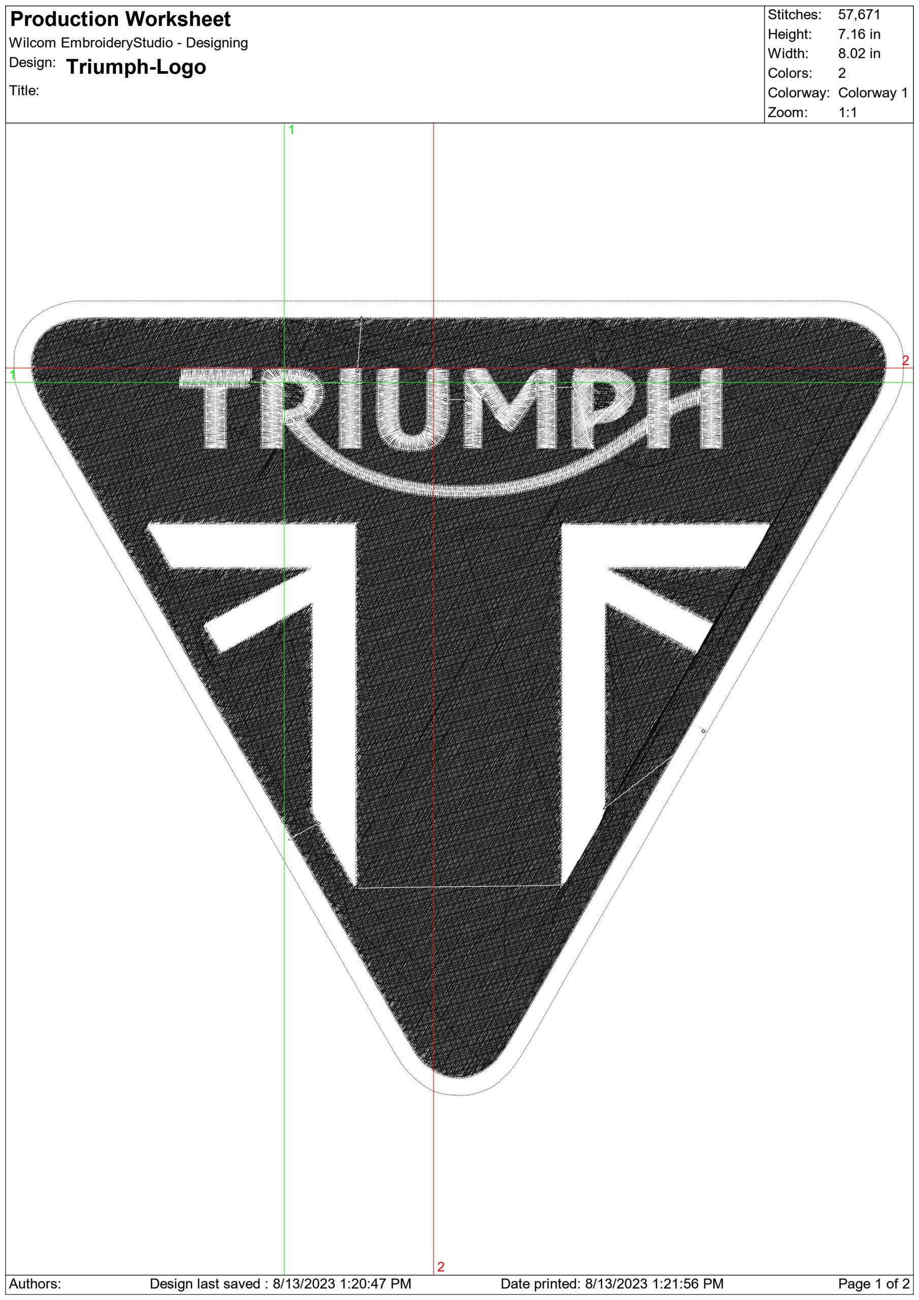 Triumph Motorbike Logo embroidery design - Triumph group design machine pattern Bike Company embroidery file instant download in a frame — view 2