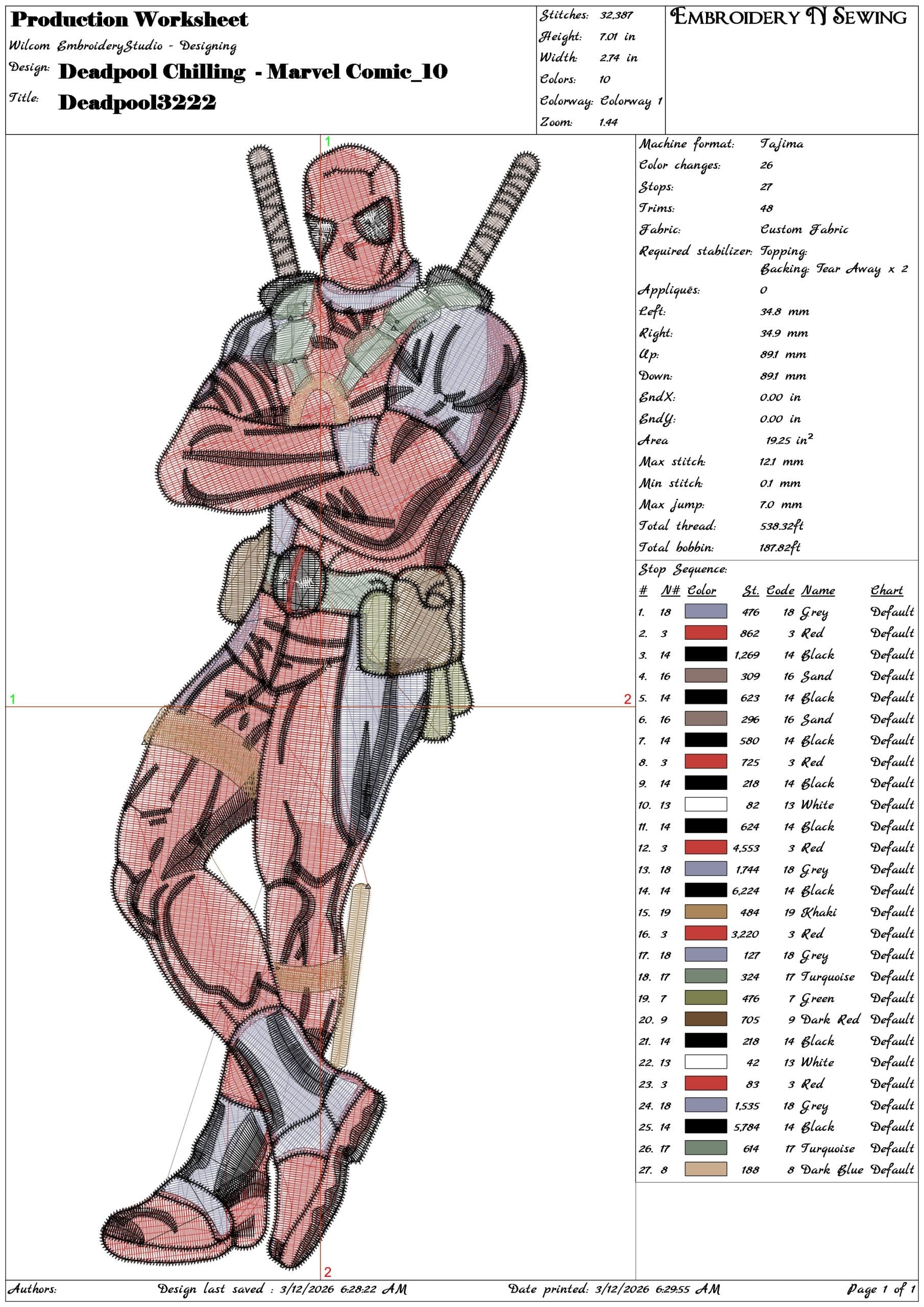 Deadpool Chilling Marvel Comic  - Elegant embroidery design file-instant download — view 3