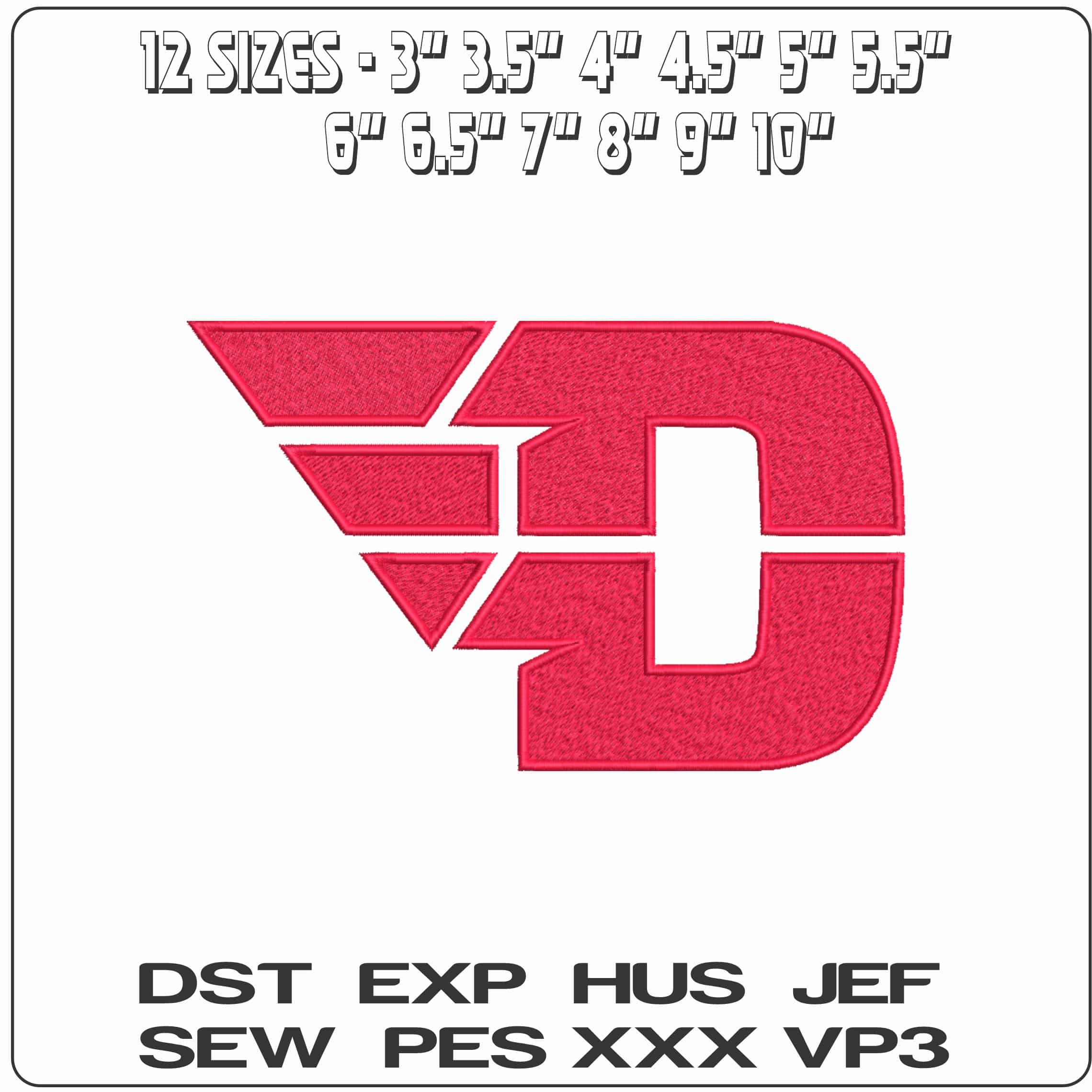 Dayton Flyers 2014 on University of Dayton College  - Elegant embroidery design file-instant download — view 2