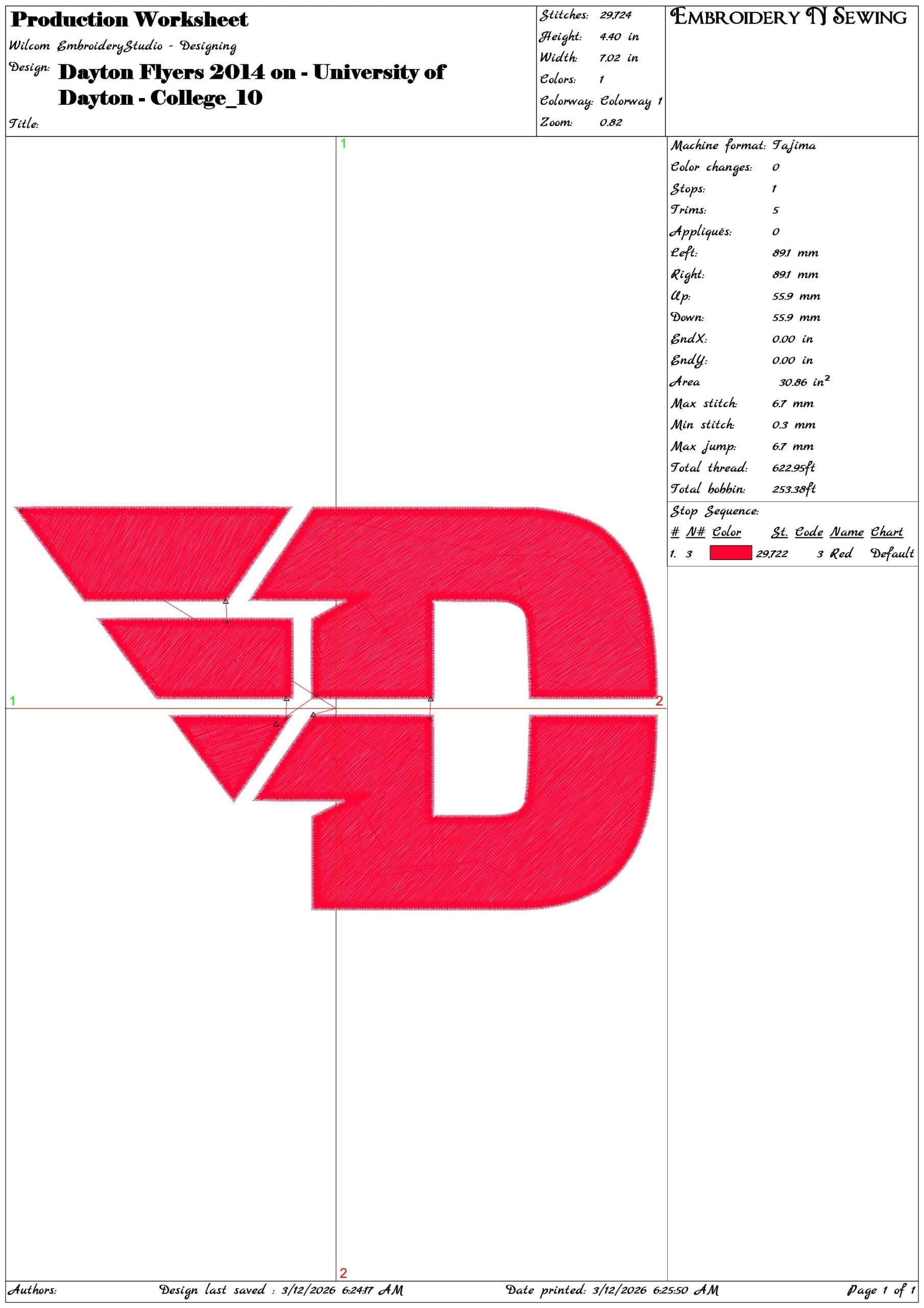 Dayton Flyers 2014 on University of Dayton College  - Elegant embroidery design file-instant download — view 3