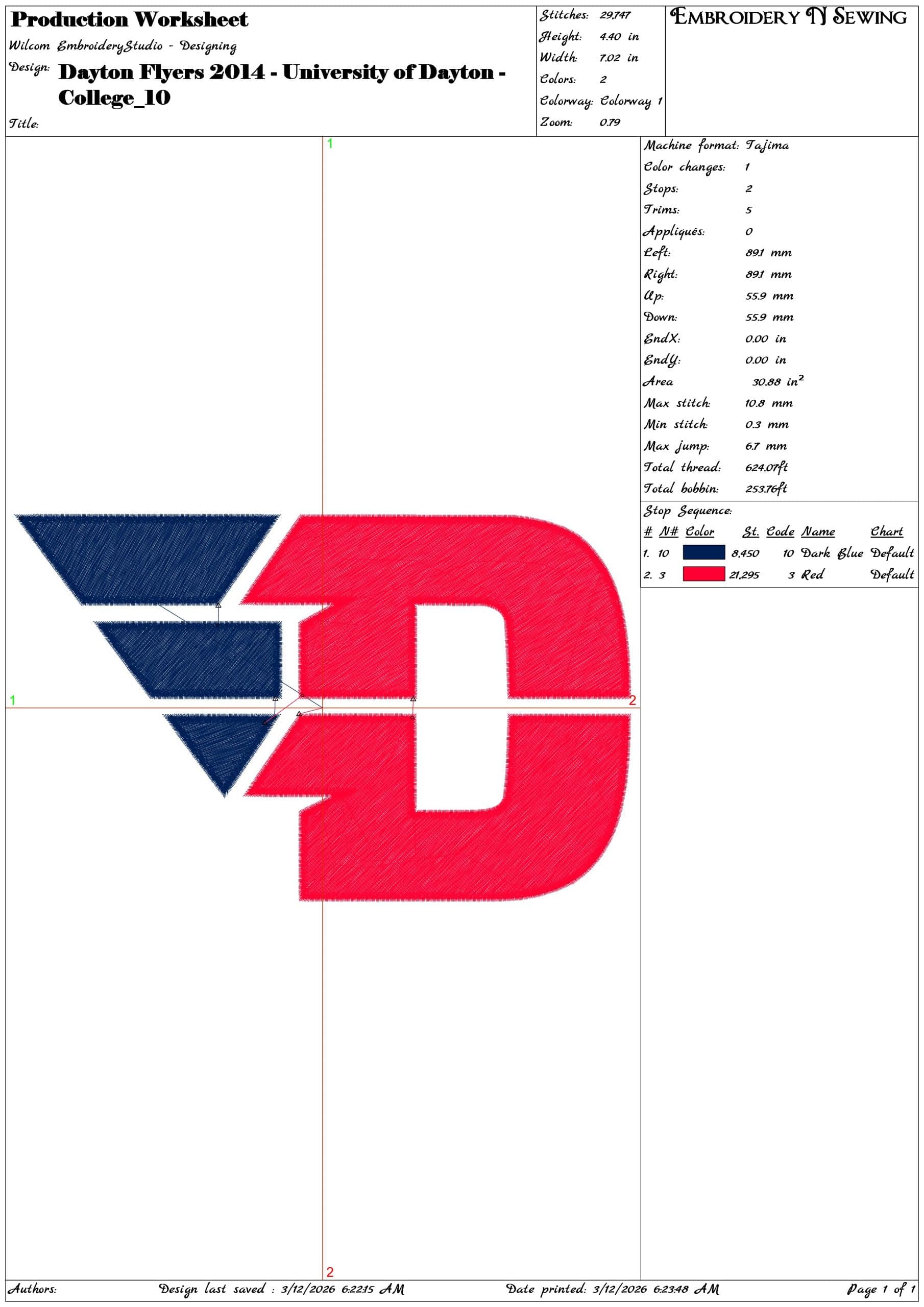 Dayton Flyers 2014 University of Dayton College  - Elegant embroidery design file-instant download — view 3