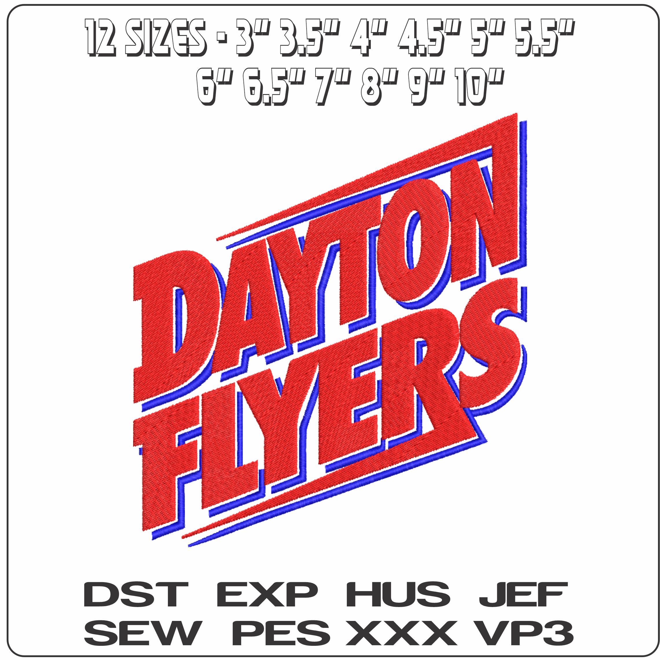 Dayton Flyers 1994 to 2014 University of Dayton  - Elegant embroidery design file-instant download — view 2