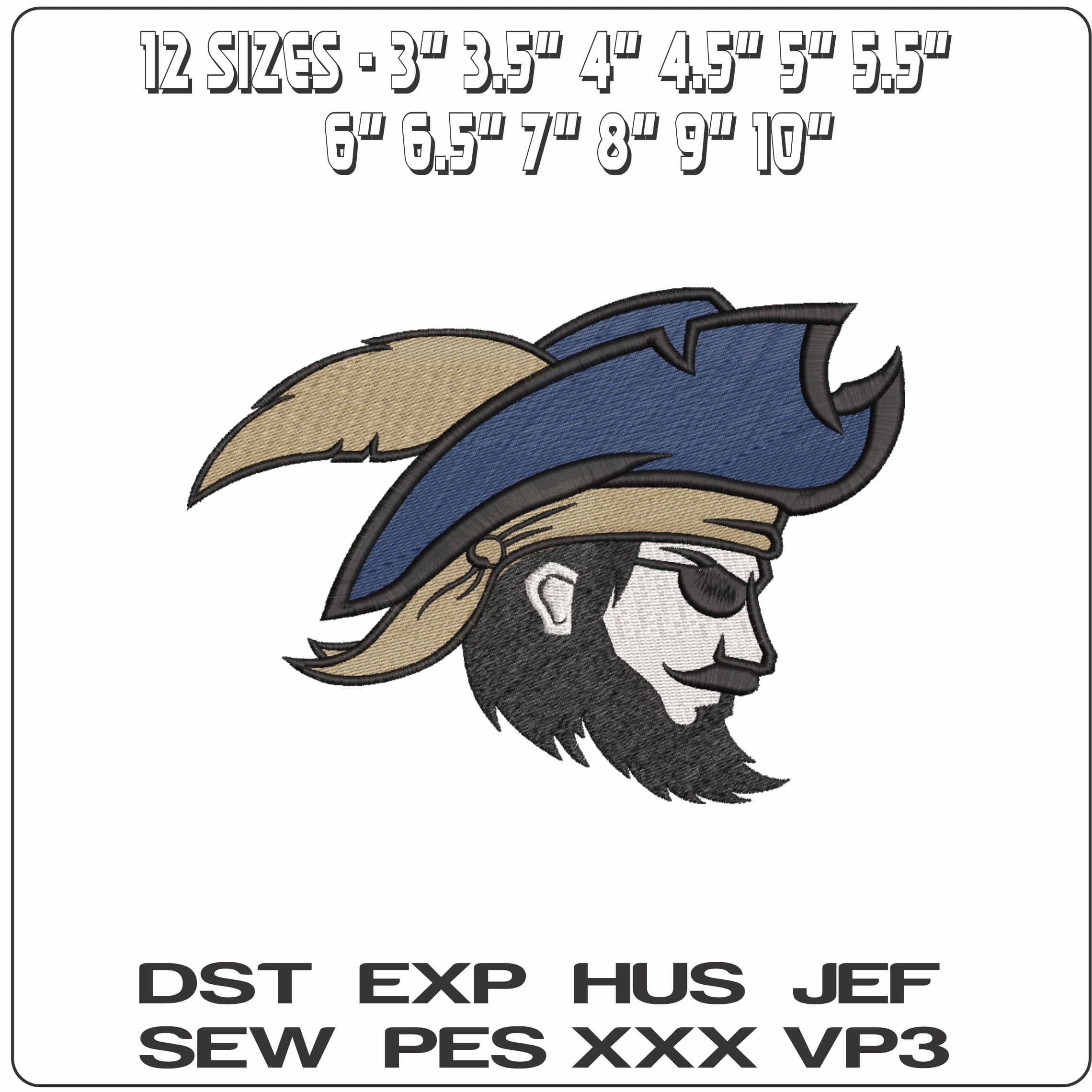 CSU Buccaneers 2021 on Charleston Southern University  - Elegant embroidery design file-instant download — view 2