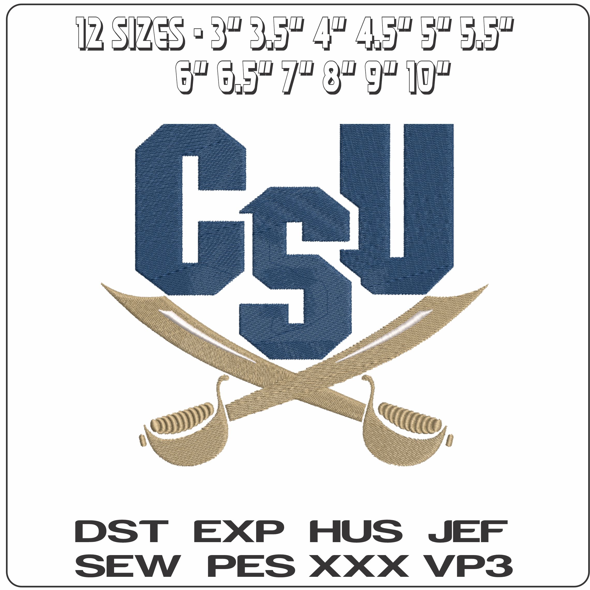 CSU Buccaneers 2015 to 2021 Charleston Southern University  - Elegant embroidery design file-instant download — view 2