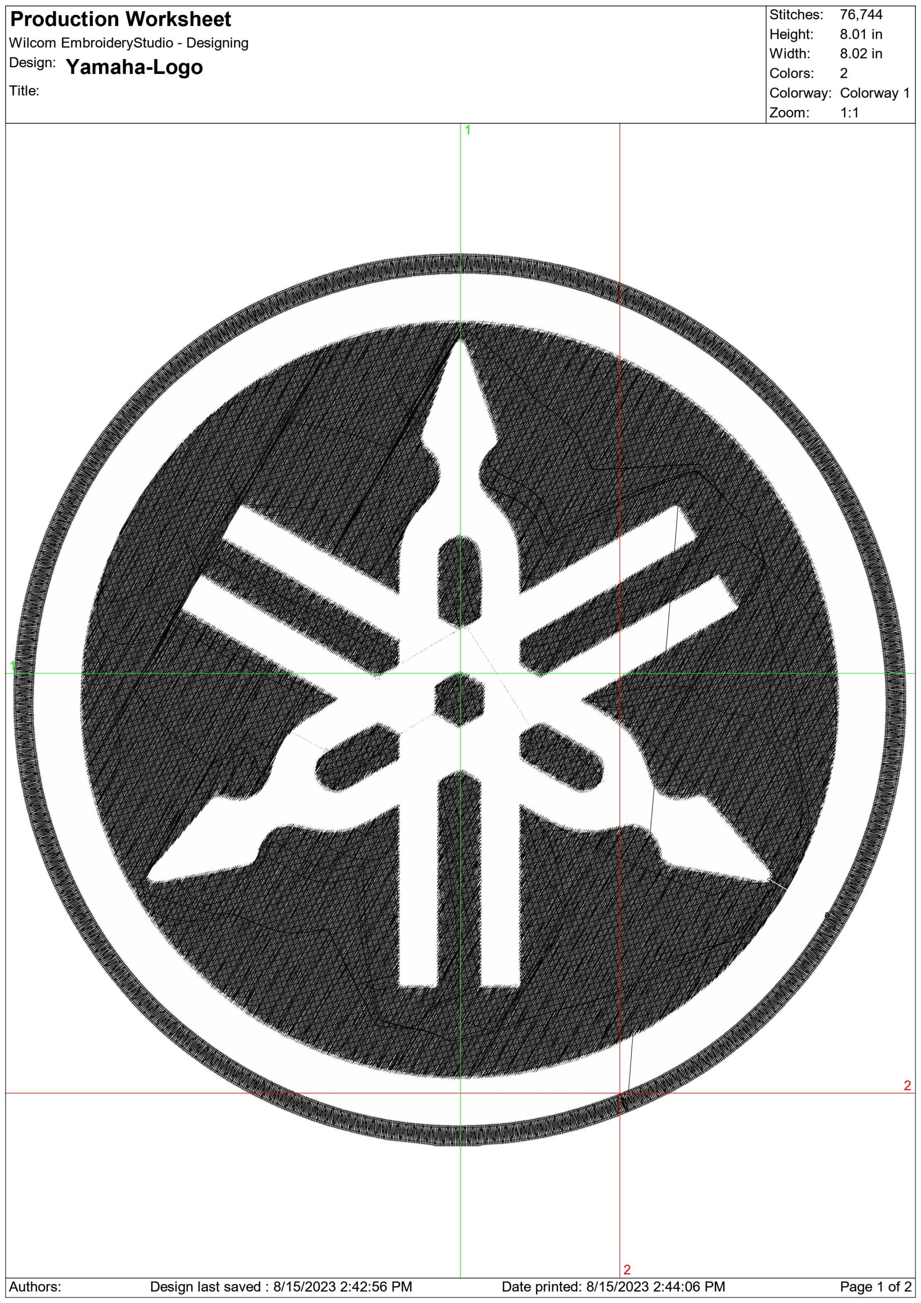 Yamaha Motorbike Logo embroidery design - Yamaha group design machine pattern Bike Company embroidery file instant download in a frame — view 2