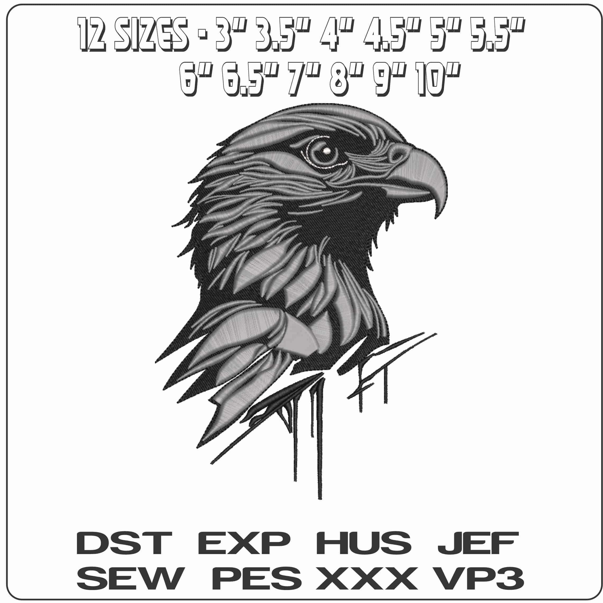 Crows Face  - Elegant embroidery design file-instant download — view 2