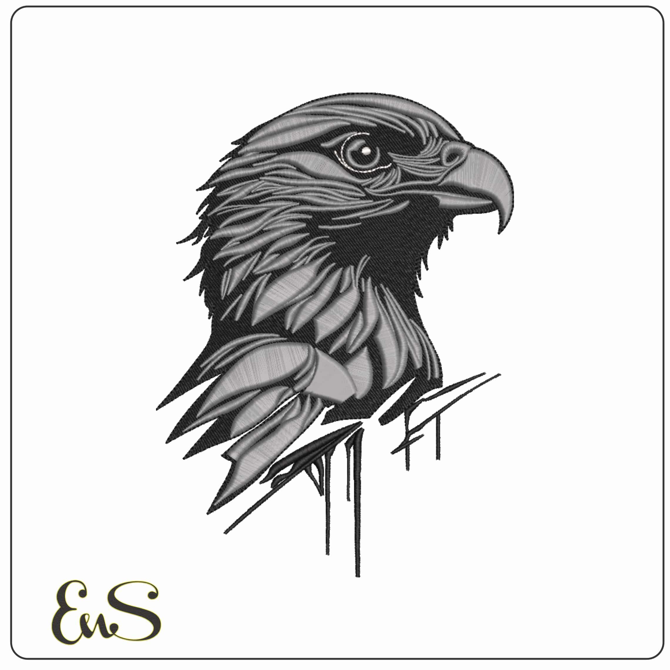 Crows Face  - Elegant embroidery design file-instant download