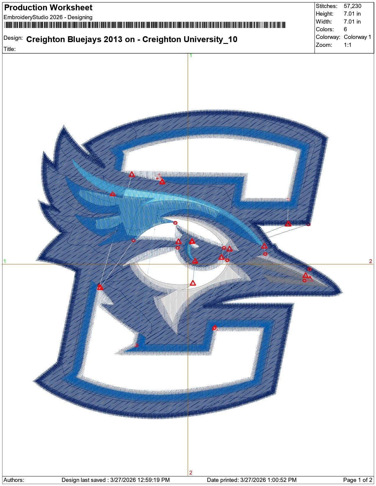 Creighton Bluejays 2013 on Creighton University  - Elegant embroidery design file-instant download — view 3