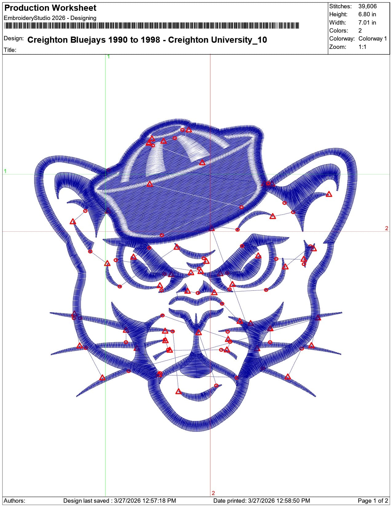 Creighton Bluejays 1990 to 1998 Creighton University  - Elegant embroidery design file-instant download — view 3