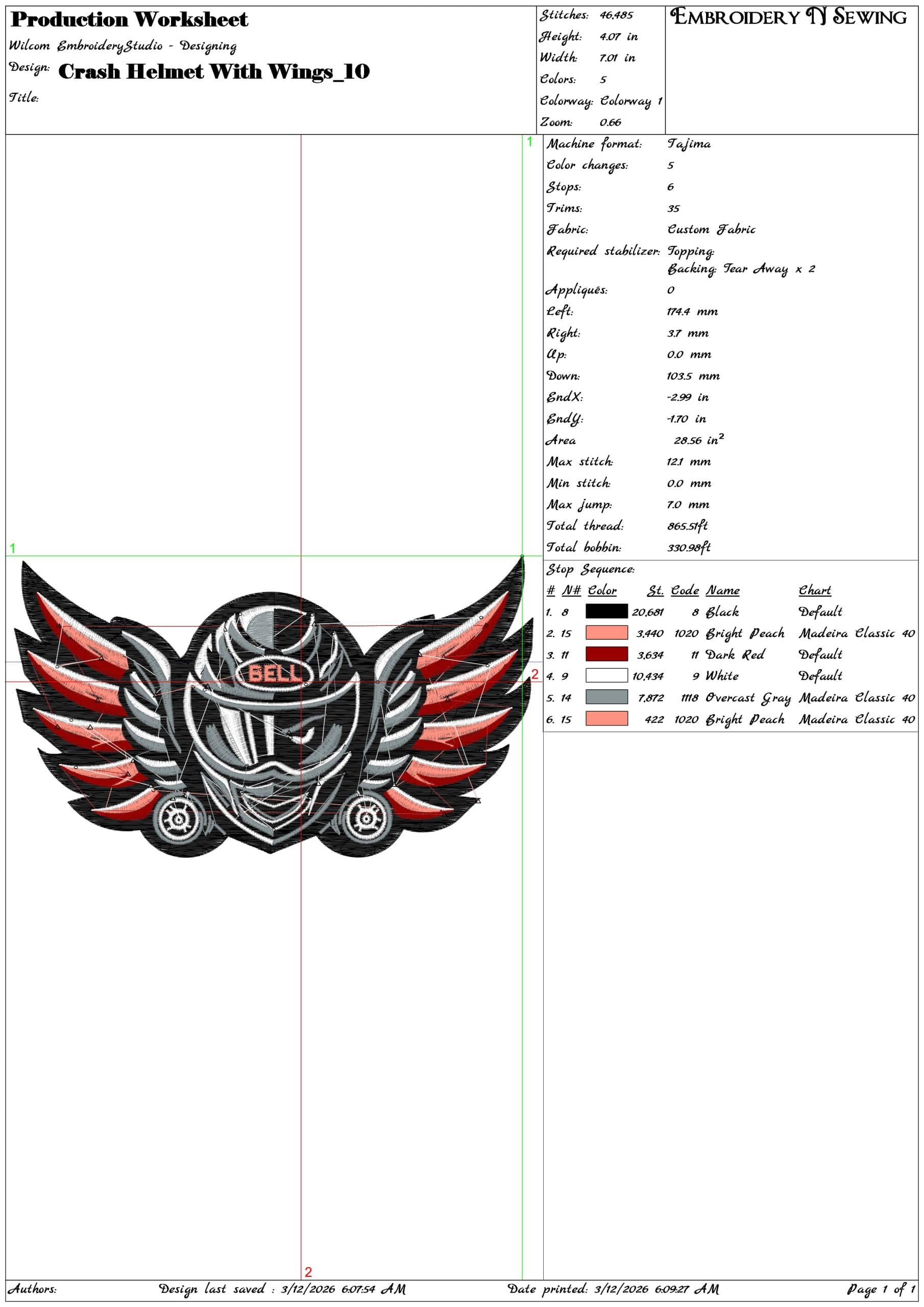 Crash Helmet With Wings  - Elegant embroidery design file-instant download — view 3