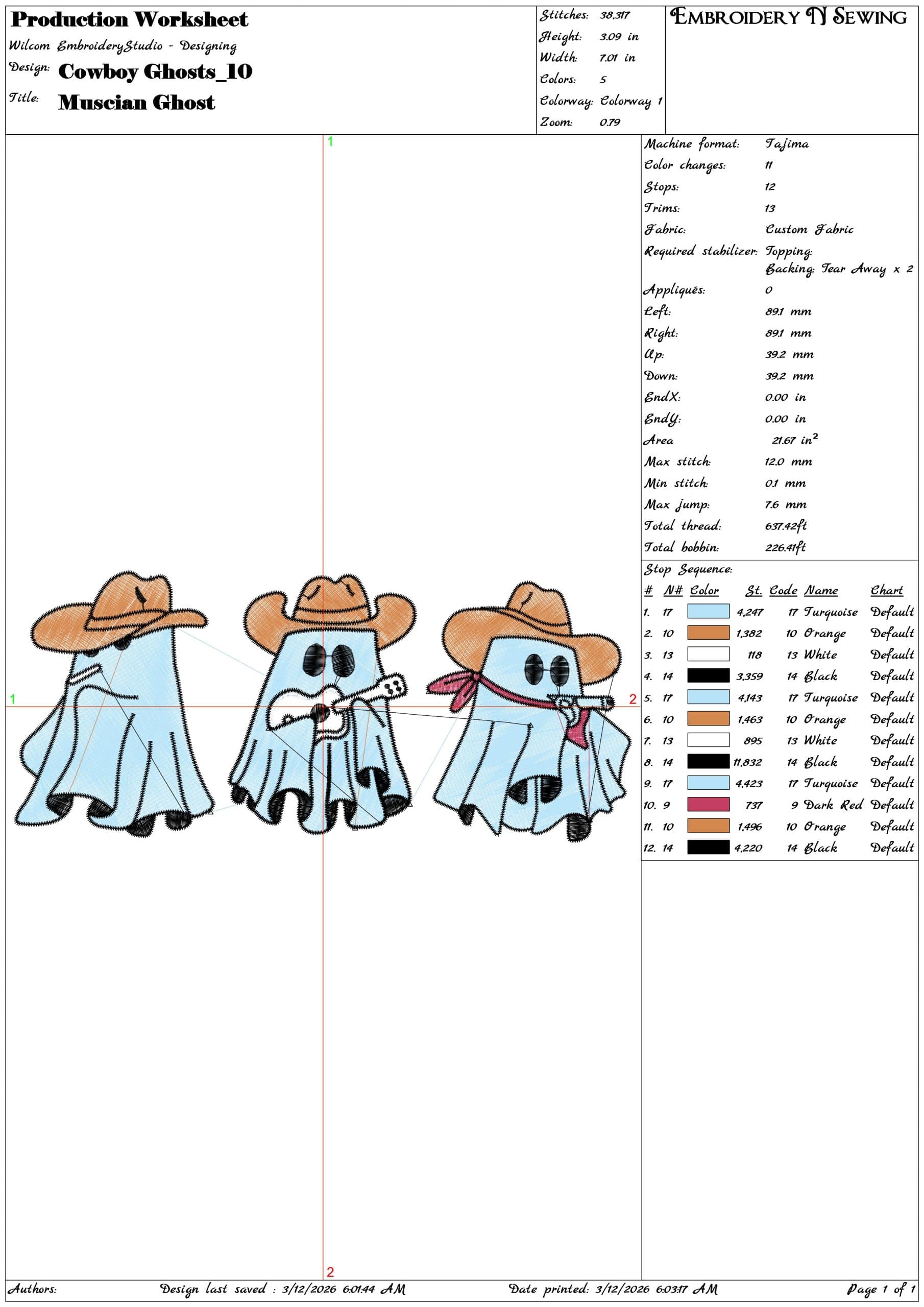 Cowboy Ghosts  - Elegant embroidery design file-instant download — view 3