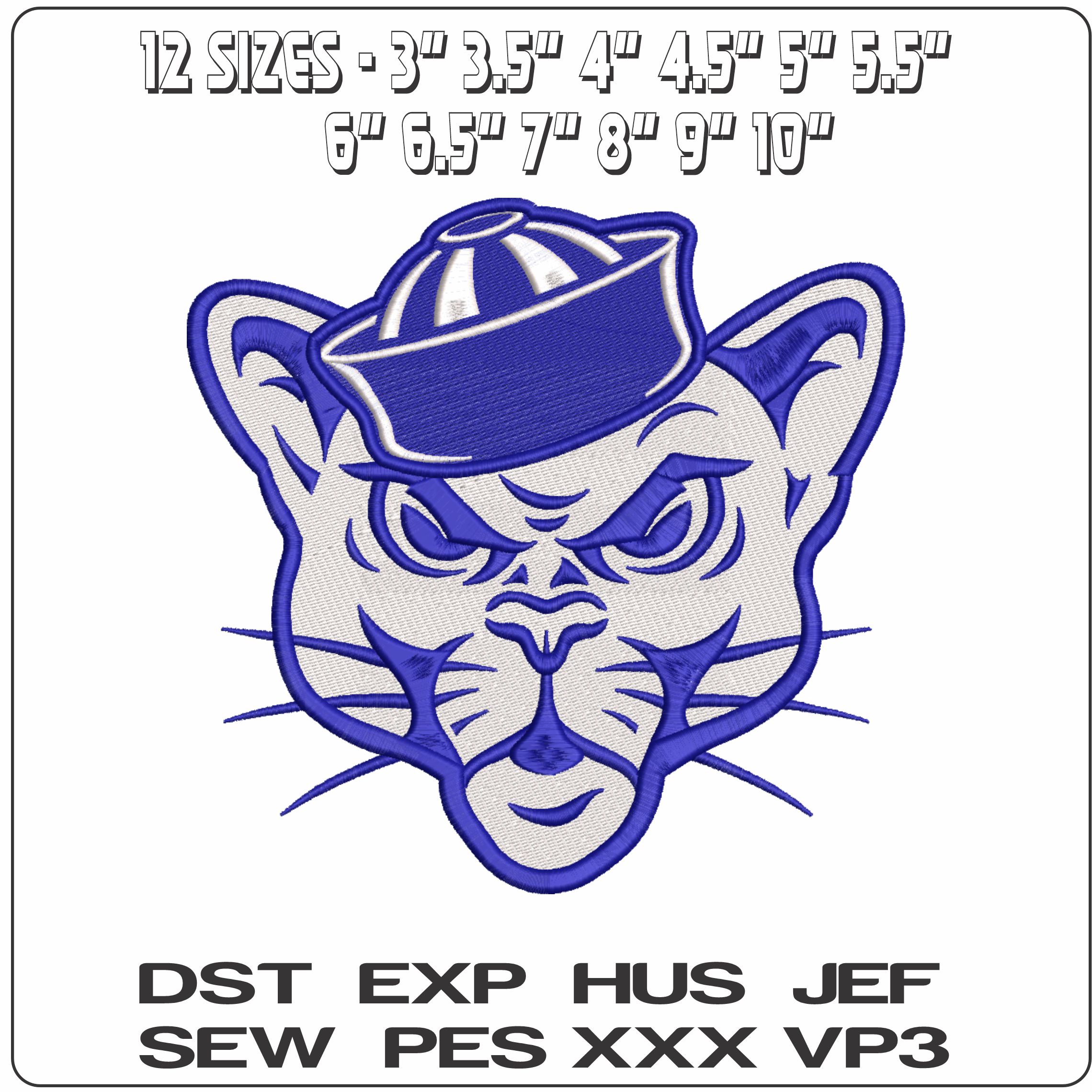 Cougars with a Hat  - Elegant embroidery design file-instant download — view 2