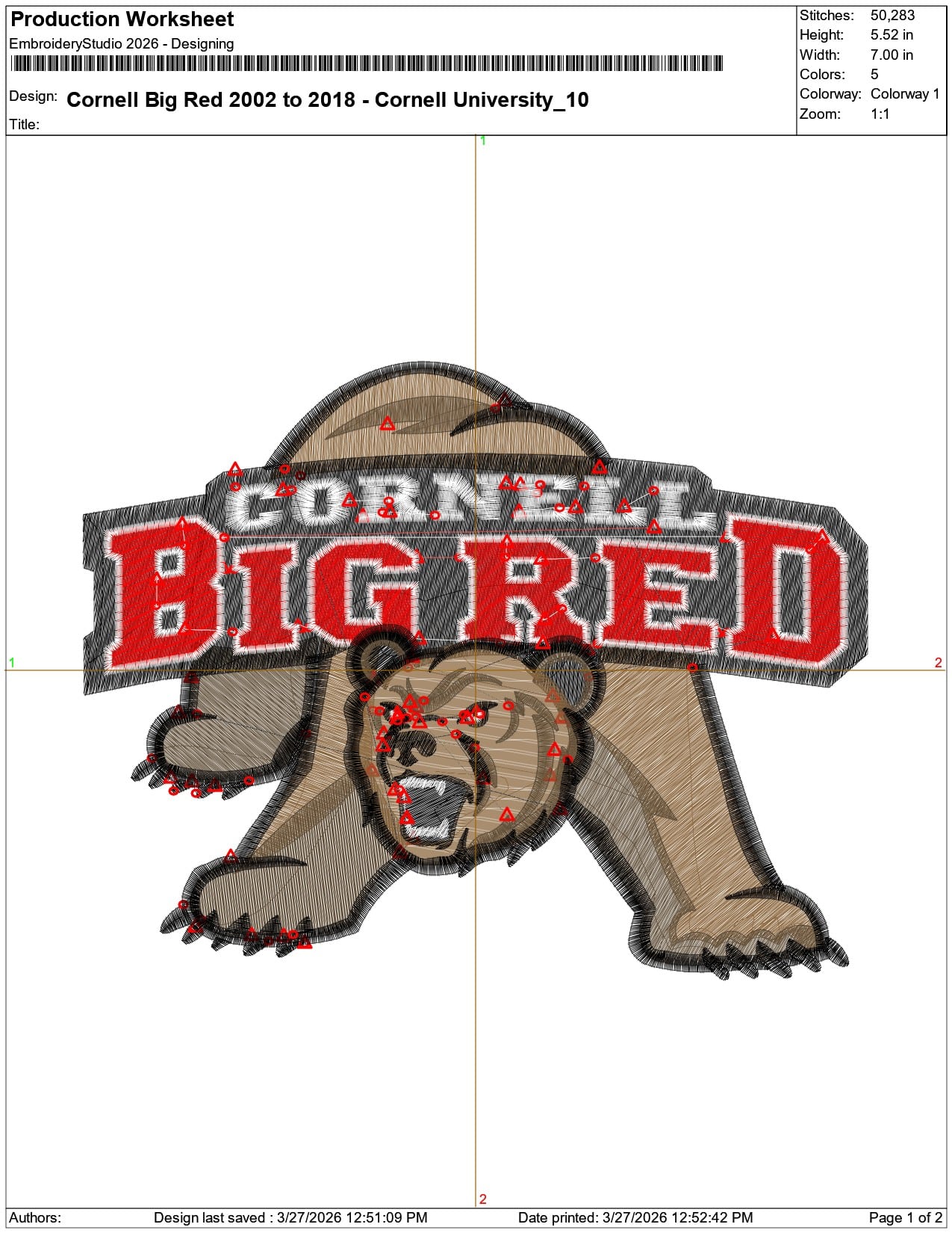 Cornell Big Red 2002 to 2018 Cornell University  - Elegant embroidery design file-instant download — view 3