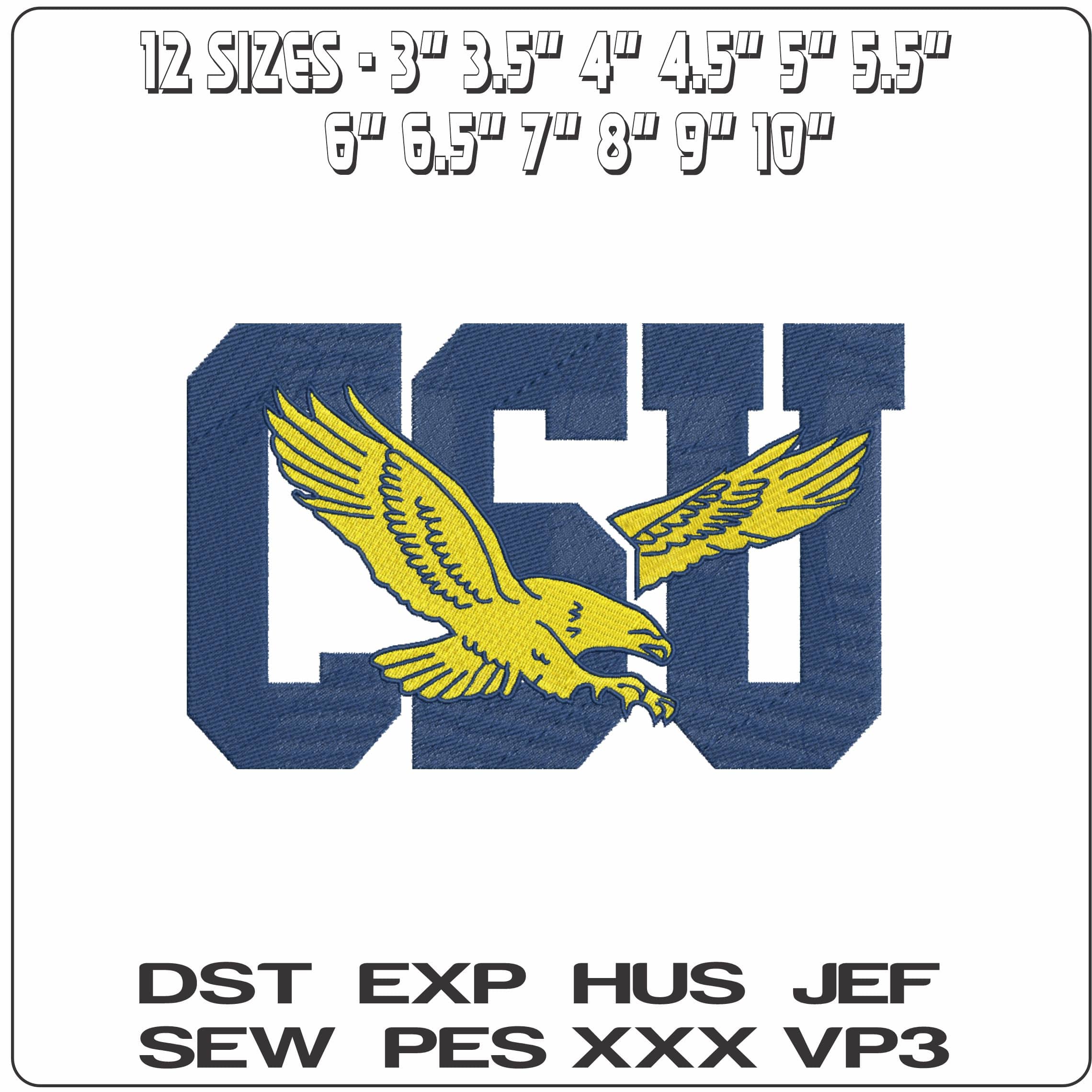 Coppin State Eagles 2017 on Coppin State University  - Elegant embroidery design file-instant download — view 2
