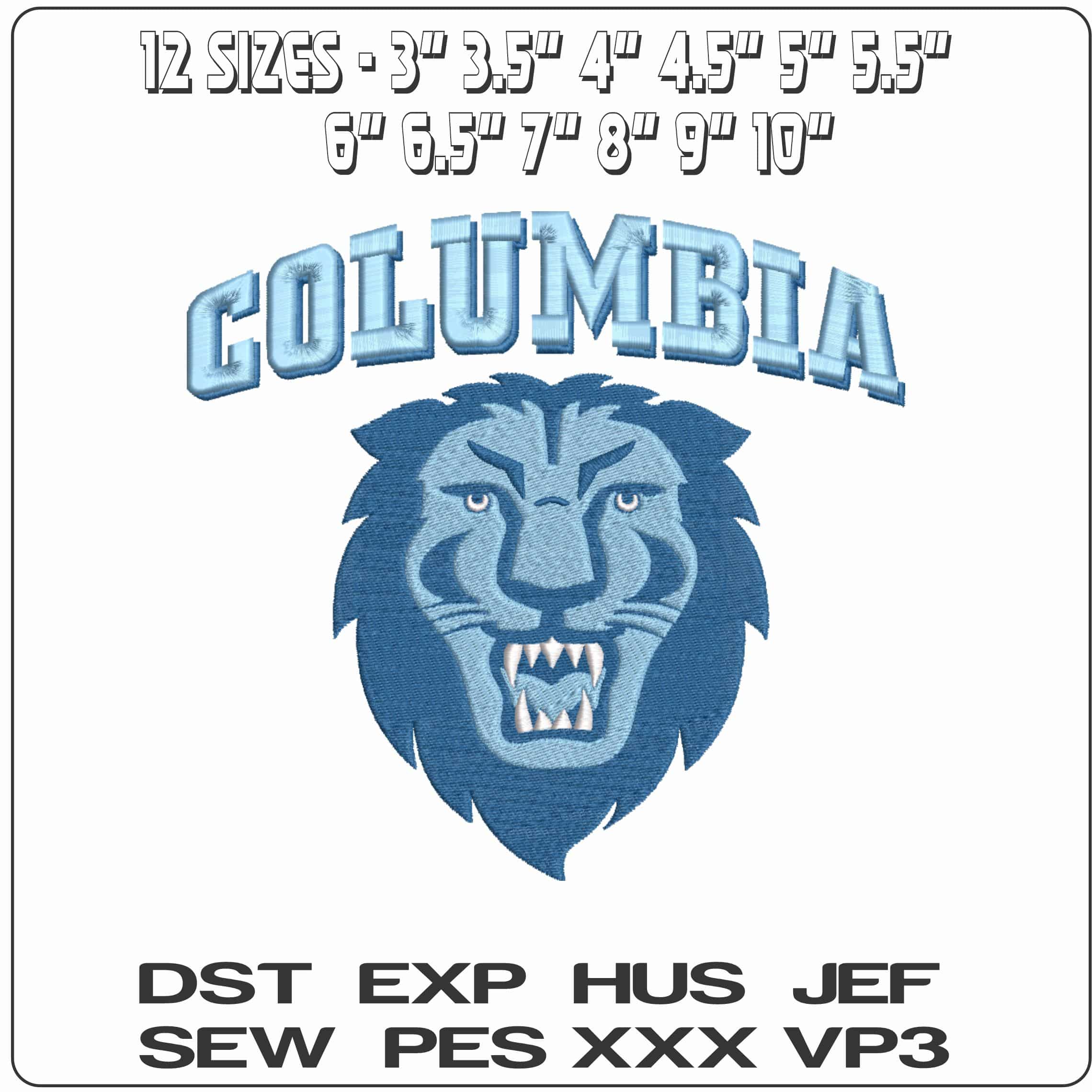 Columbia Lions 2006 on Columbia University  - Elegant embroidery design file-instant download — view 2