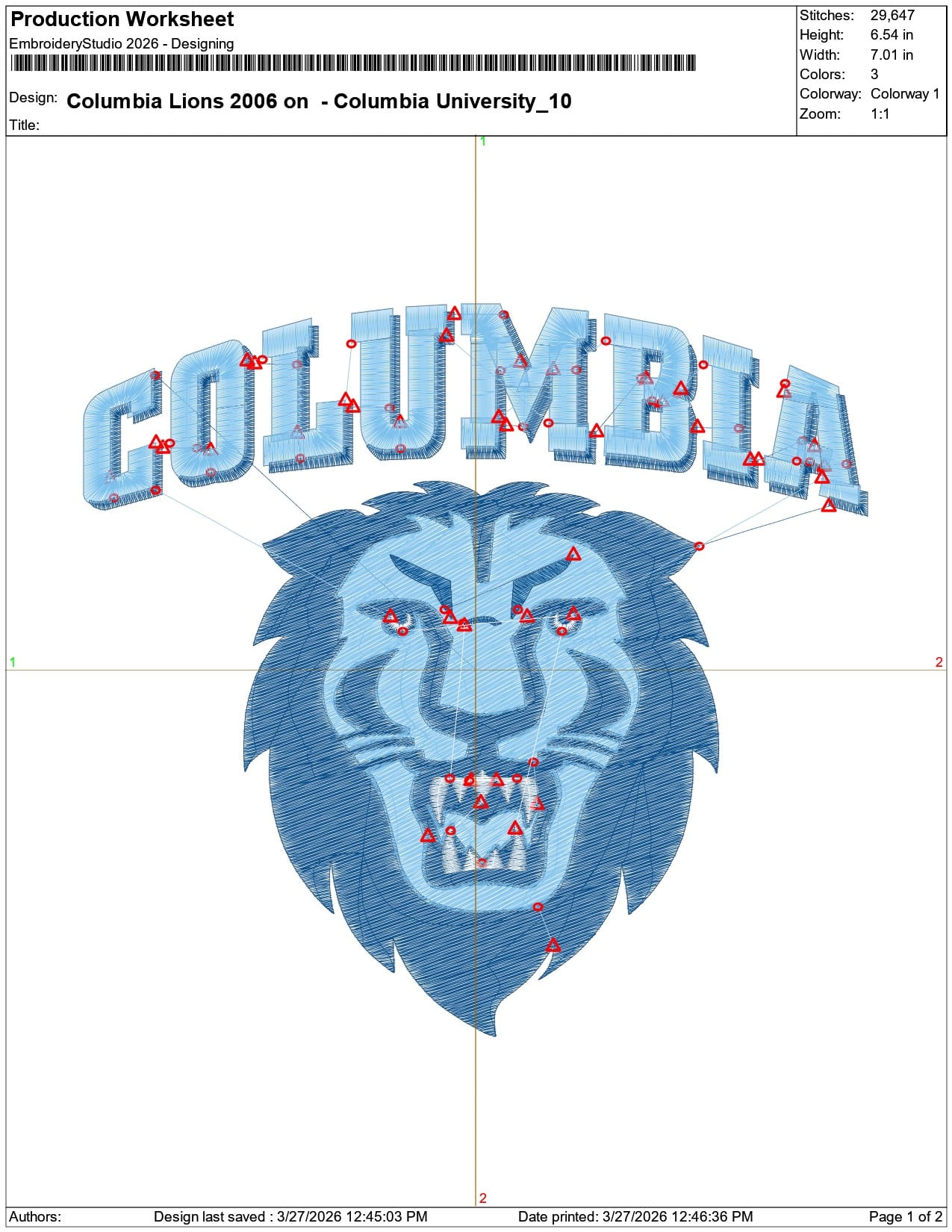 Columbia Lions 2006 on Columbia University  - Elegant embroidery design file-instant download — view 3