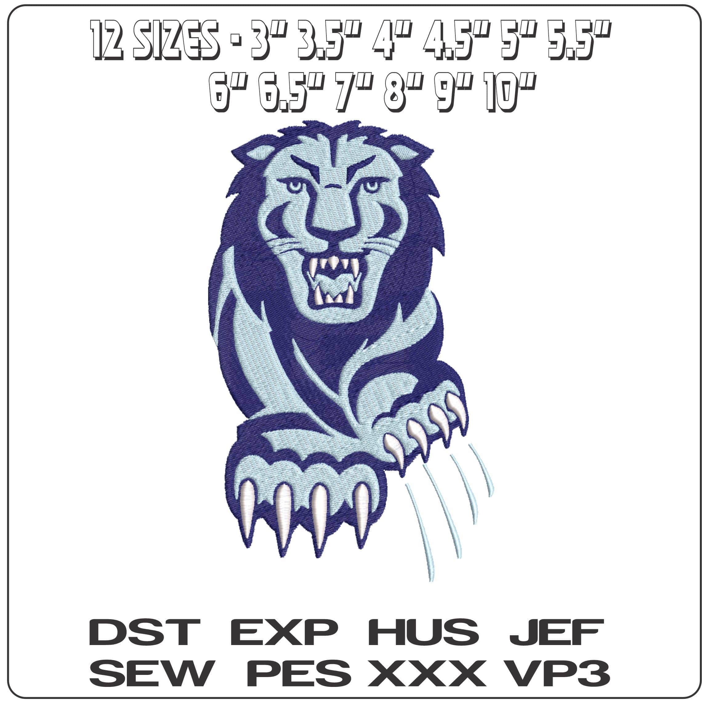 Columbia Lions 1997 to 2006 Columbia University  - Elegant embroidery design file-instant download — view 2