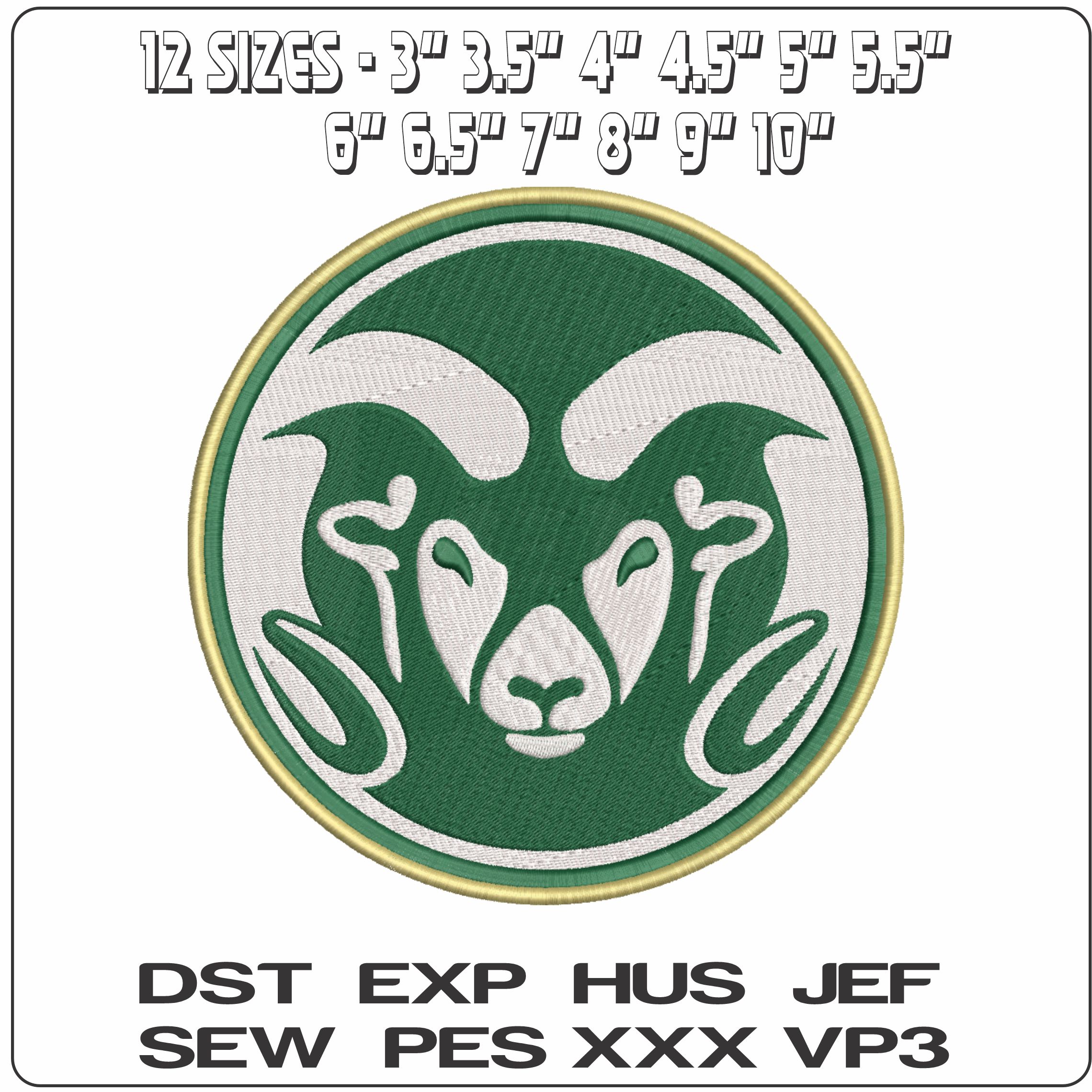 Colorado State Rams 182 on Colorado State University  - Elegant embroidery design file-instant download — view 2