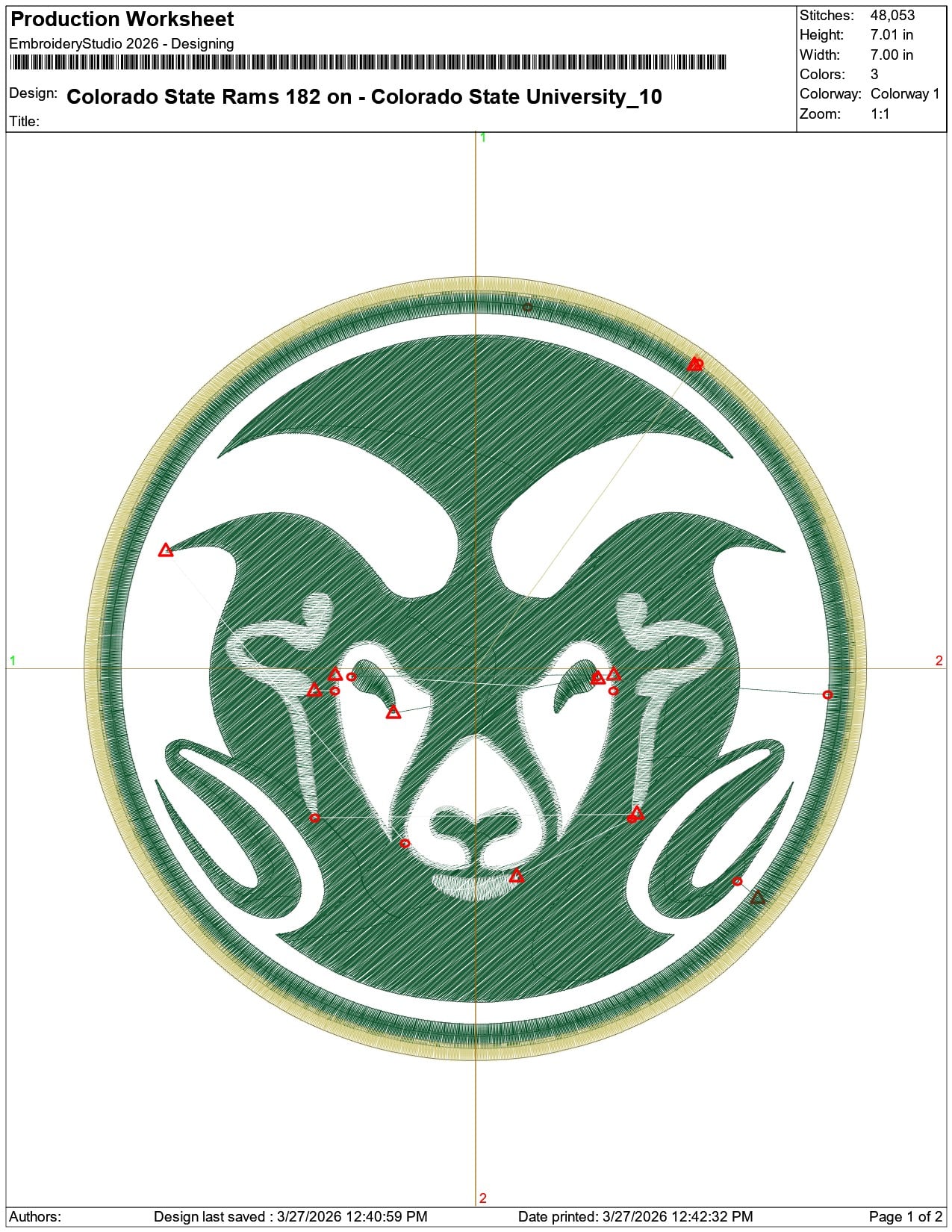 Colorado State Rams 182 on Colorado State University  - Elegant embroidery design file-instant download — view 3