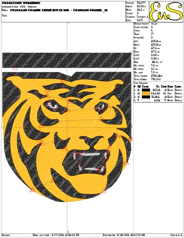 Colorado College Tigers 1978 to 2019 Colorado College  - Elegant embroidery design file-instant download — view 3