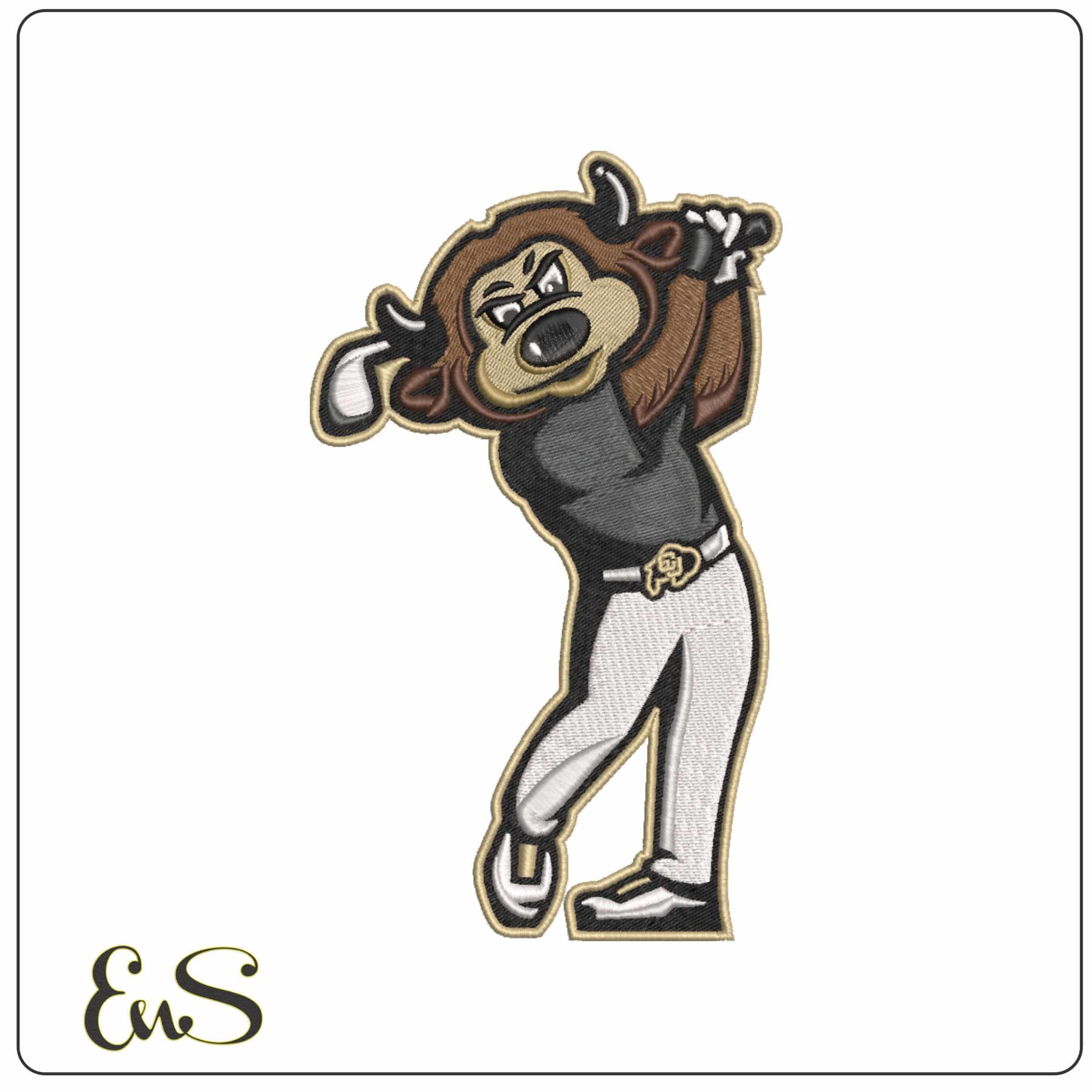 Colorado Buffaloes Mascot University of Colorado  - Elegant embroidery design file-instant download