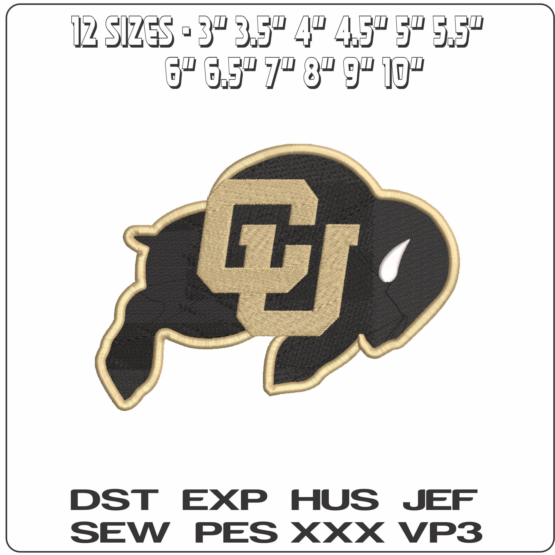 Colorado Buffaloes 1981 to University of Colorado  - Elegant embroidery design file-instant download — view 2