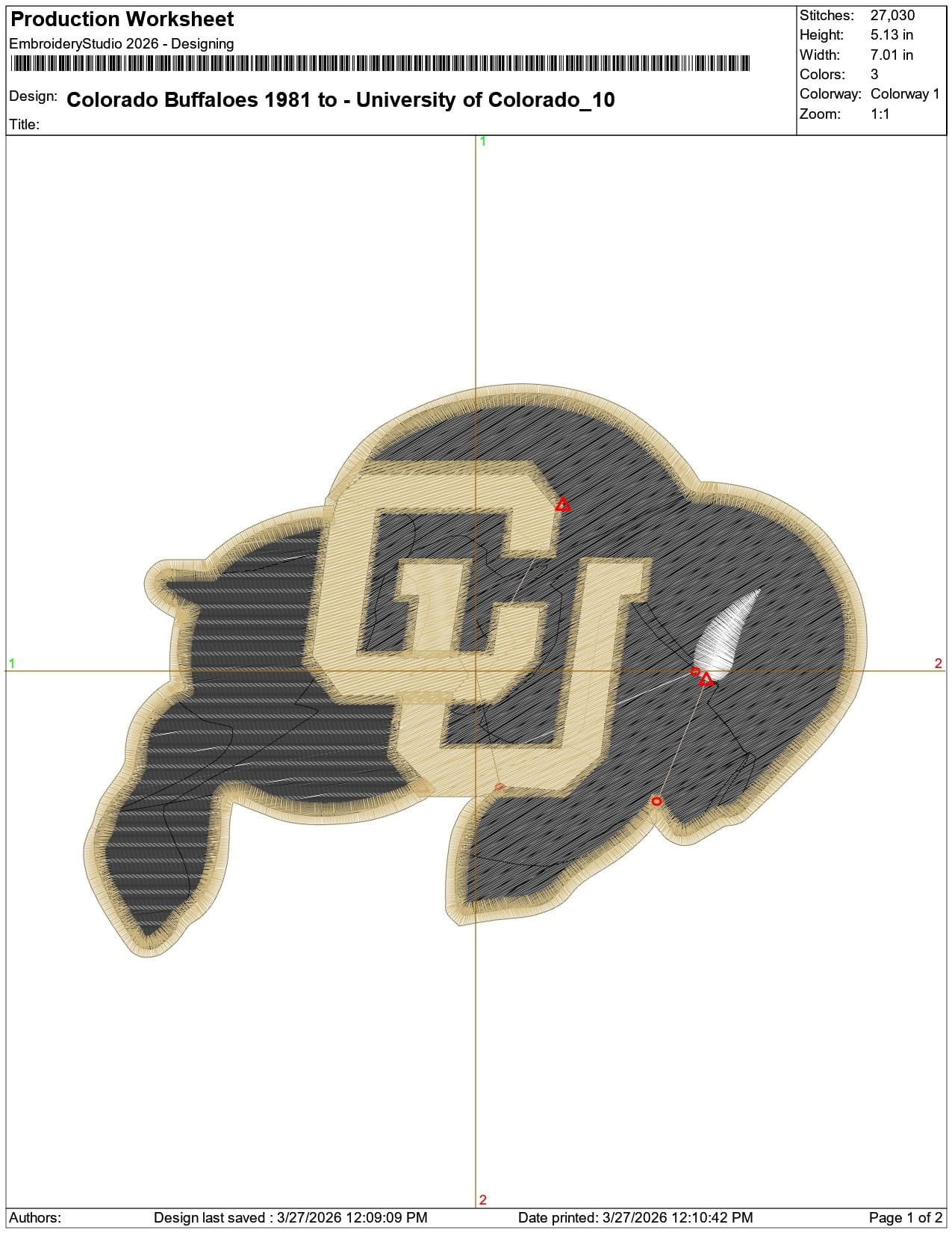 Colorado Buffaloes 1981 to University of Colorado  - Elegant embroidery design file-instant download — view 3