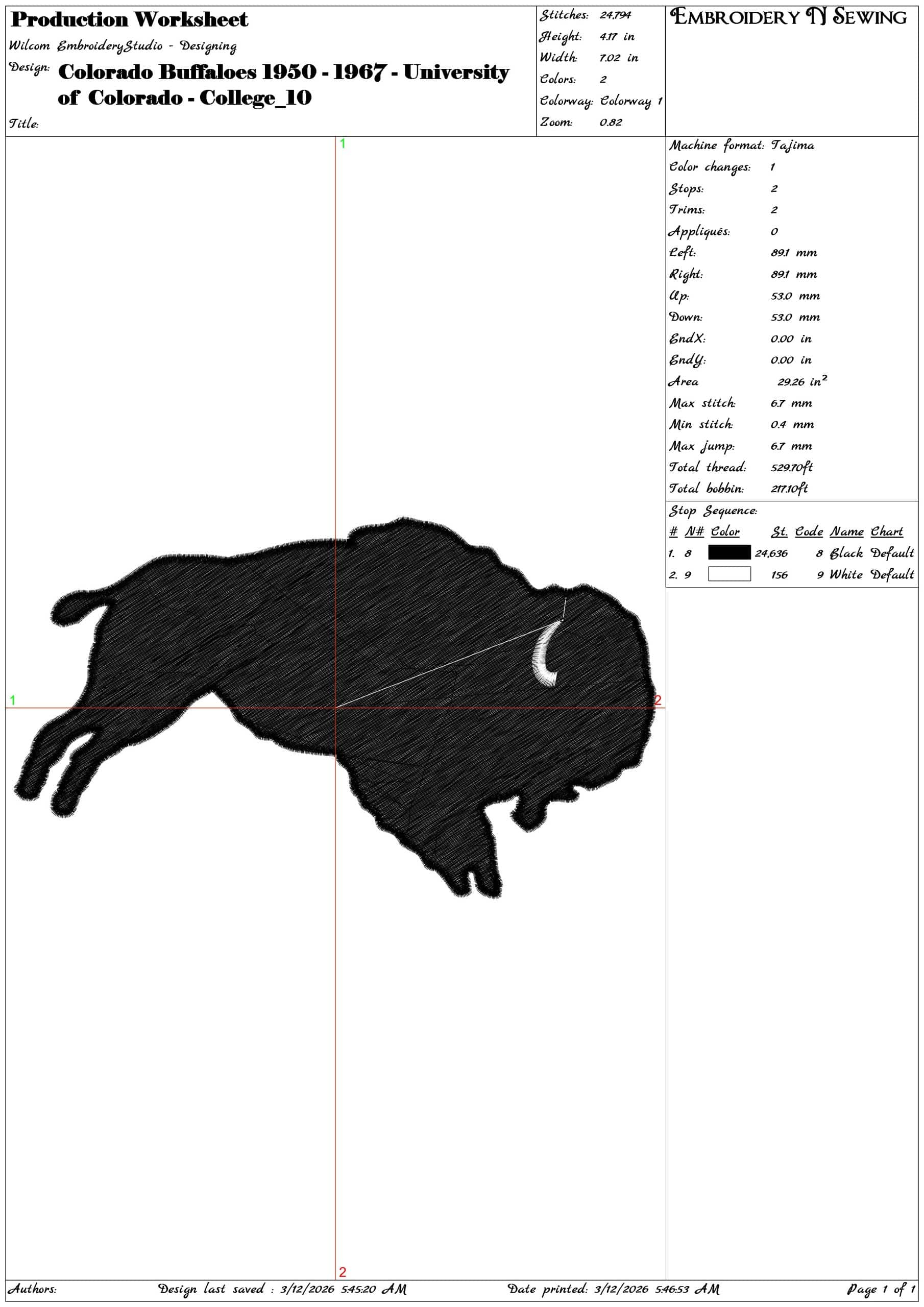 Colorado Buffaloes 1950 1967 University of Colorado College  - Elegant embroidery design file-instant download — view 3