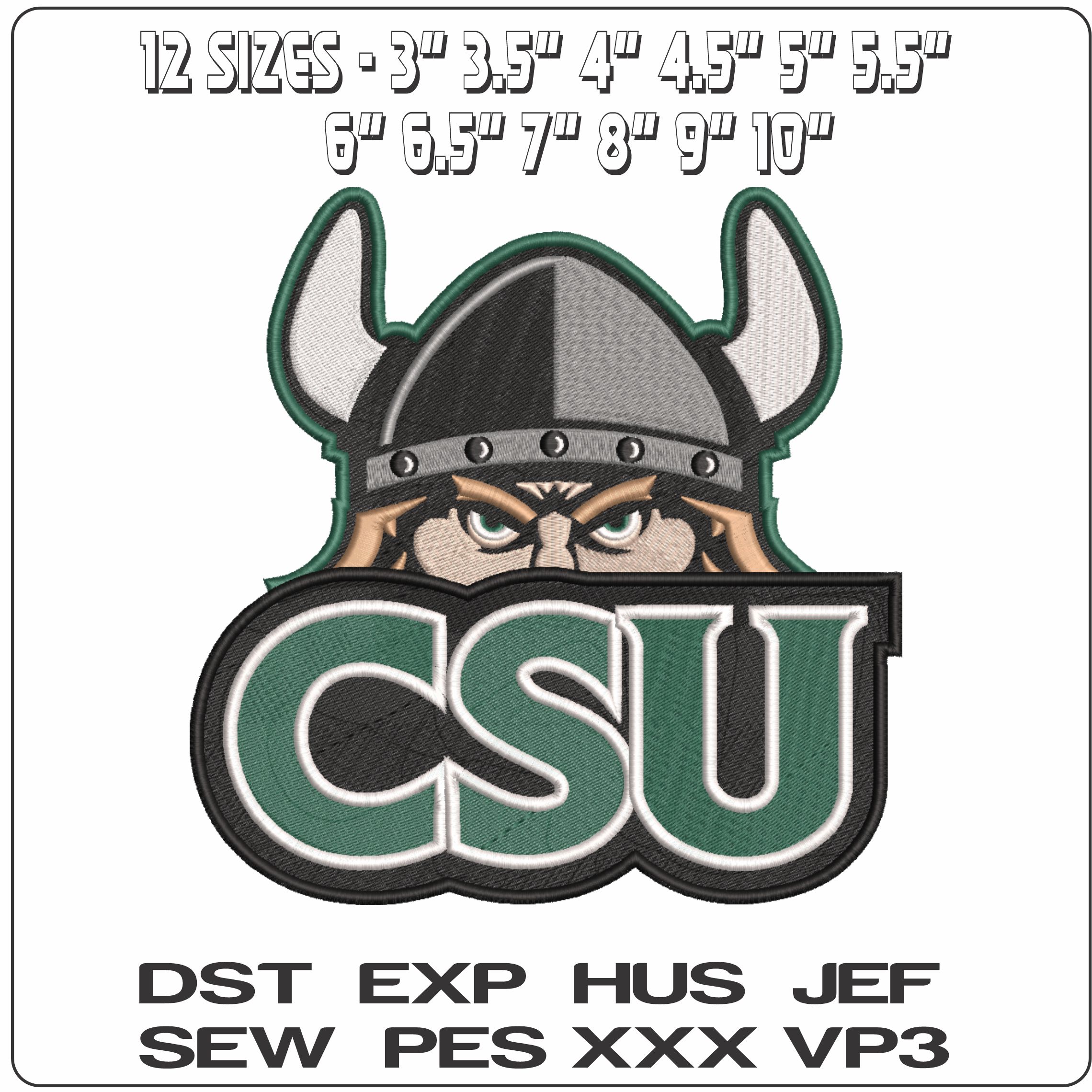 Cleveland State Vikings Alternative University  - Elegant embroidery design file-instant download — view 2
