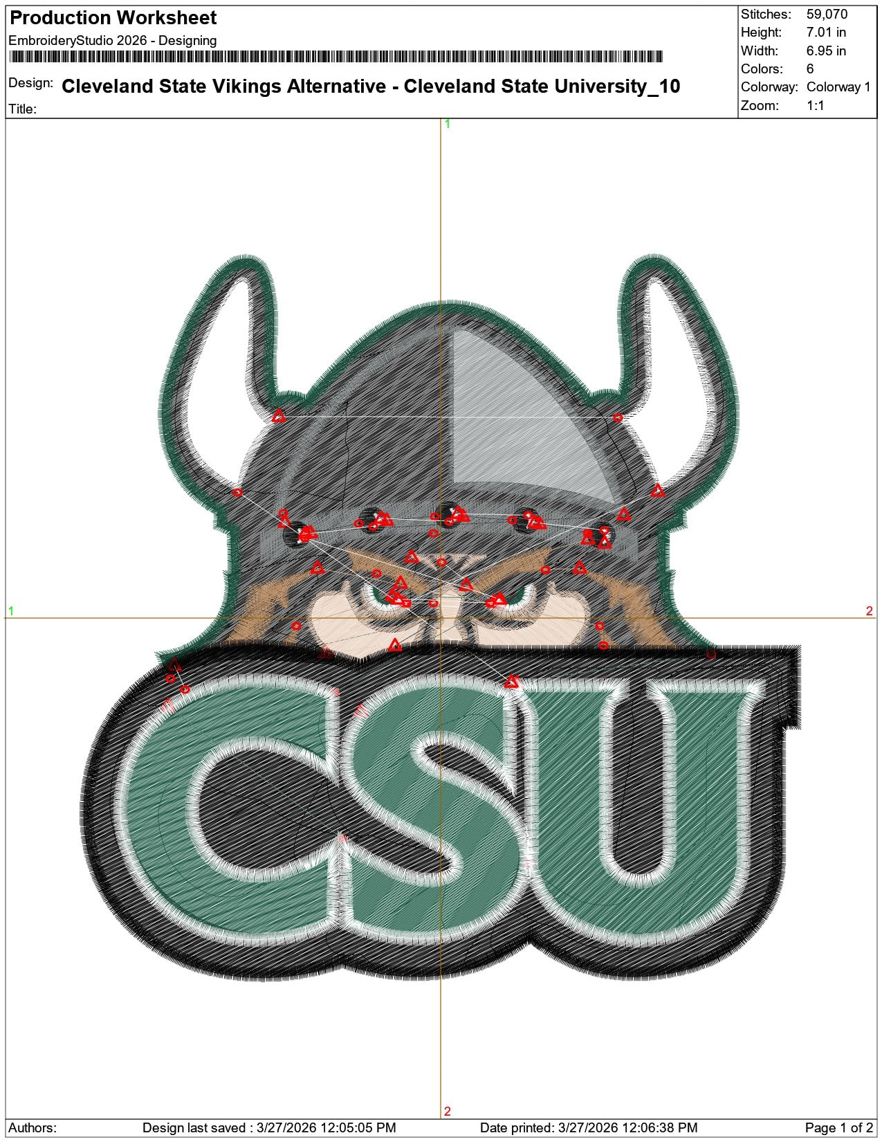 Cleveland State Vikings Alternative University  - Elegant embroidery design file-instant download — view 3