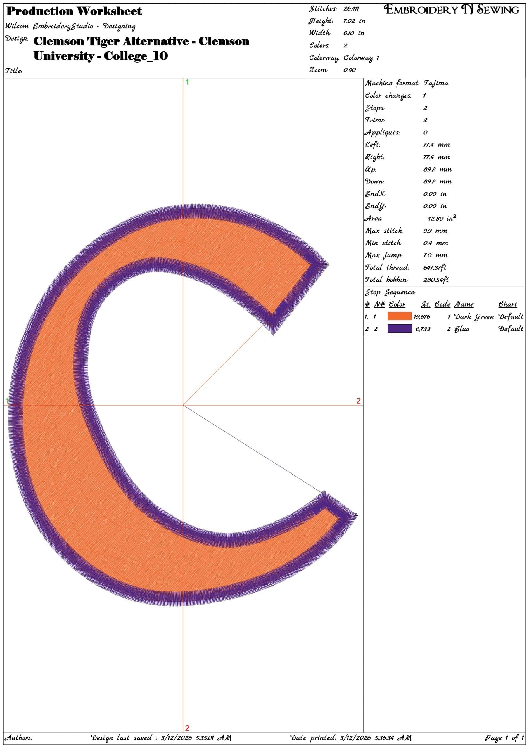 Clemson Tiger Alternative Clemson University College  - Elegant embroidery design file-instant download — view 3