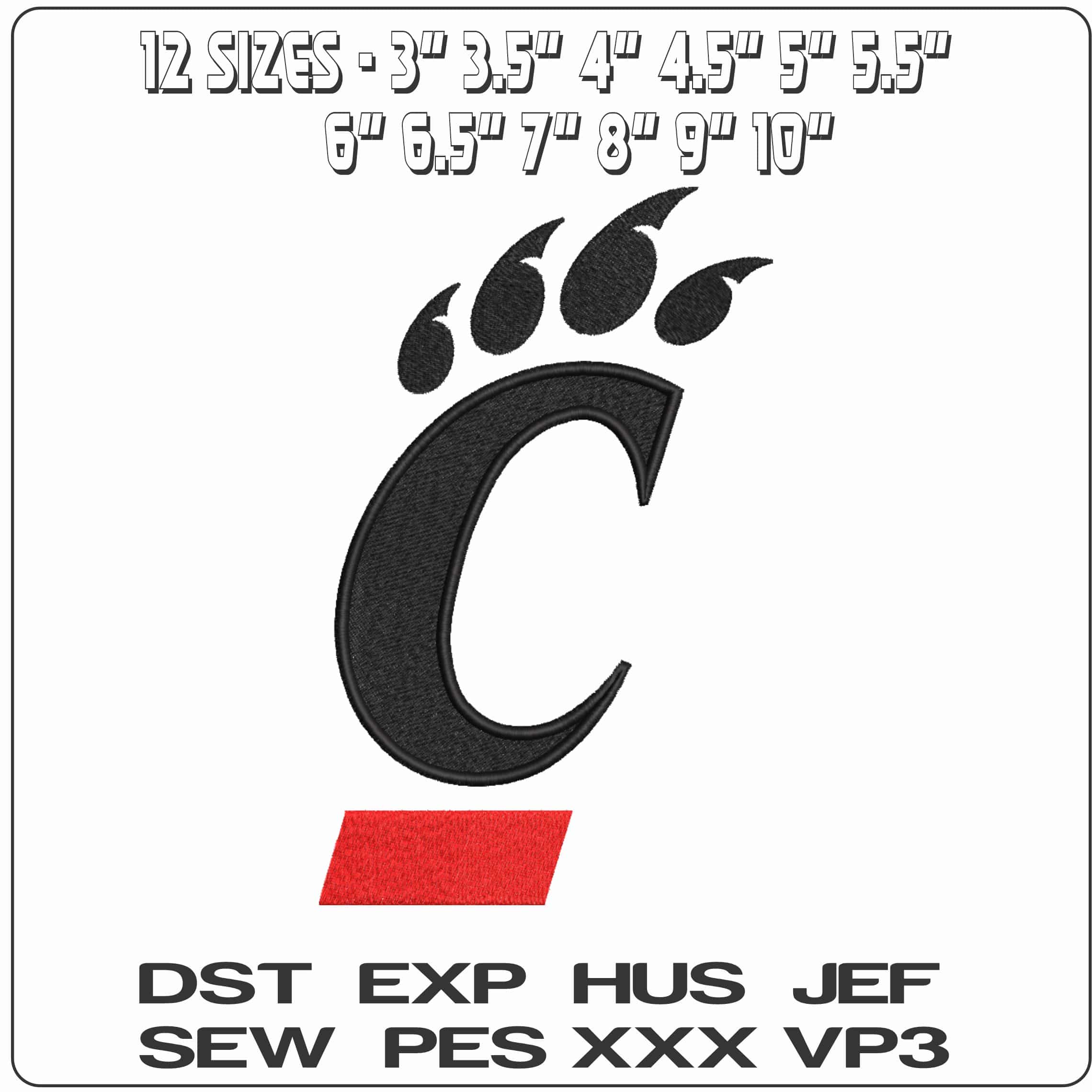 Cincinnati Bearcats 2005 On University of Cincinnati College  - Elegant embroidery design file-instant download — view 2
