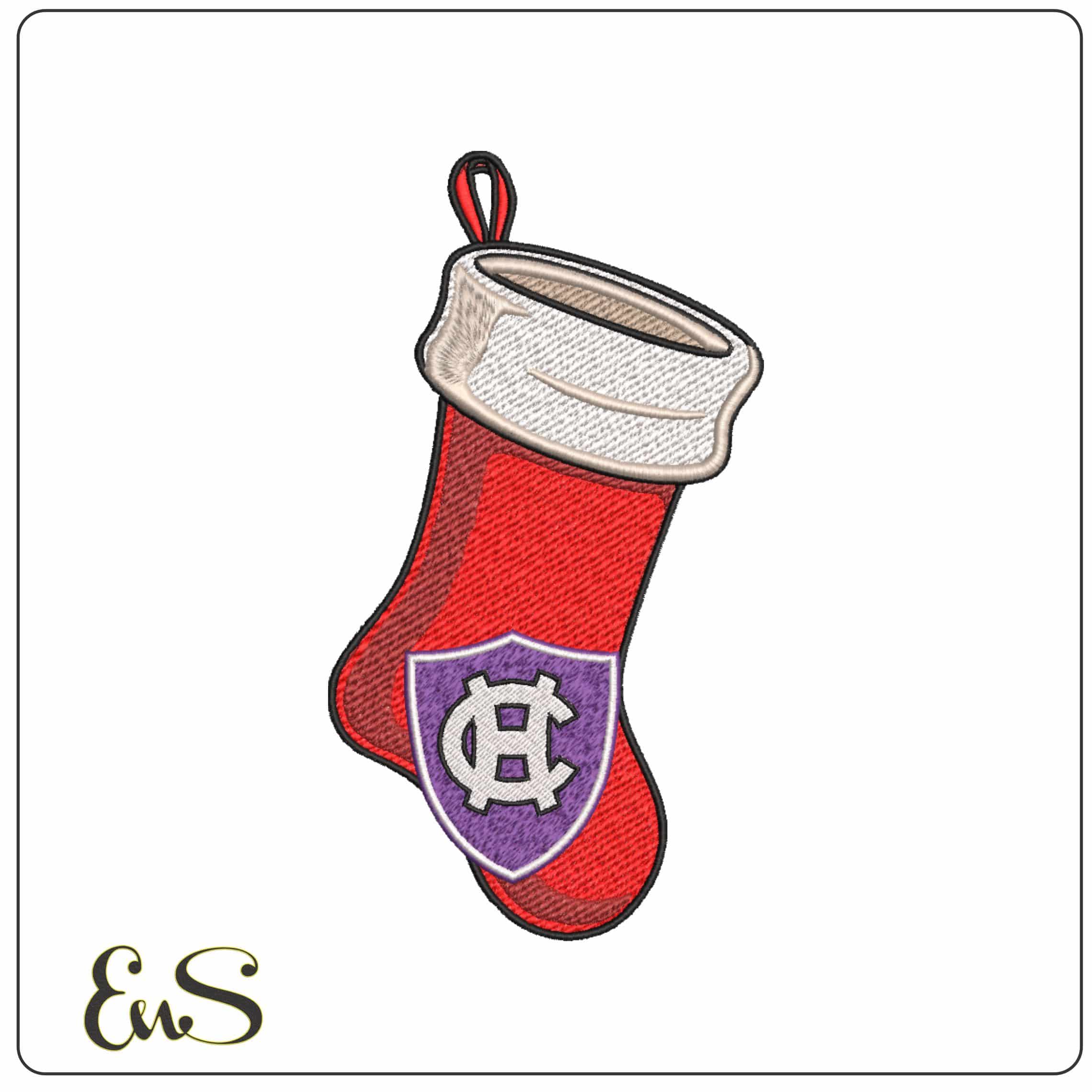 Christmas Stocking Holy Cross Crusaders 2018 on College    - Elegant embroidery design file-instant download