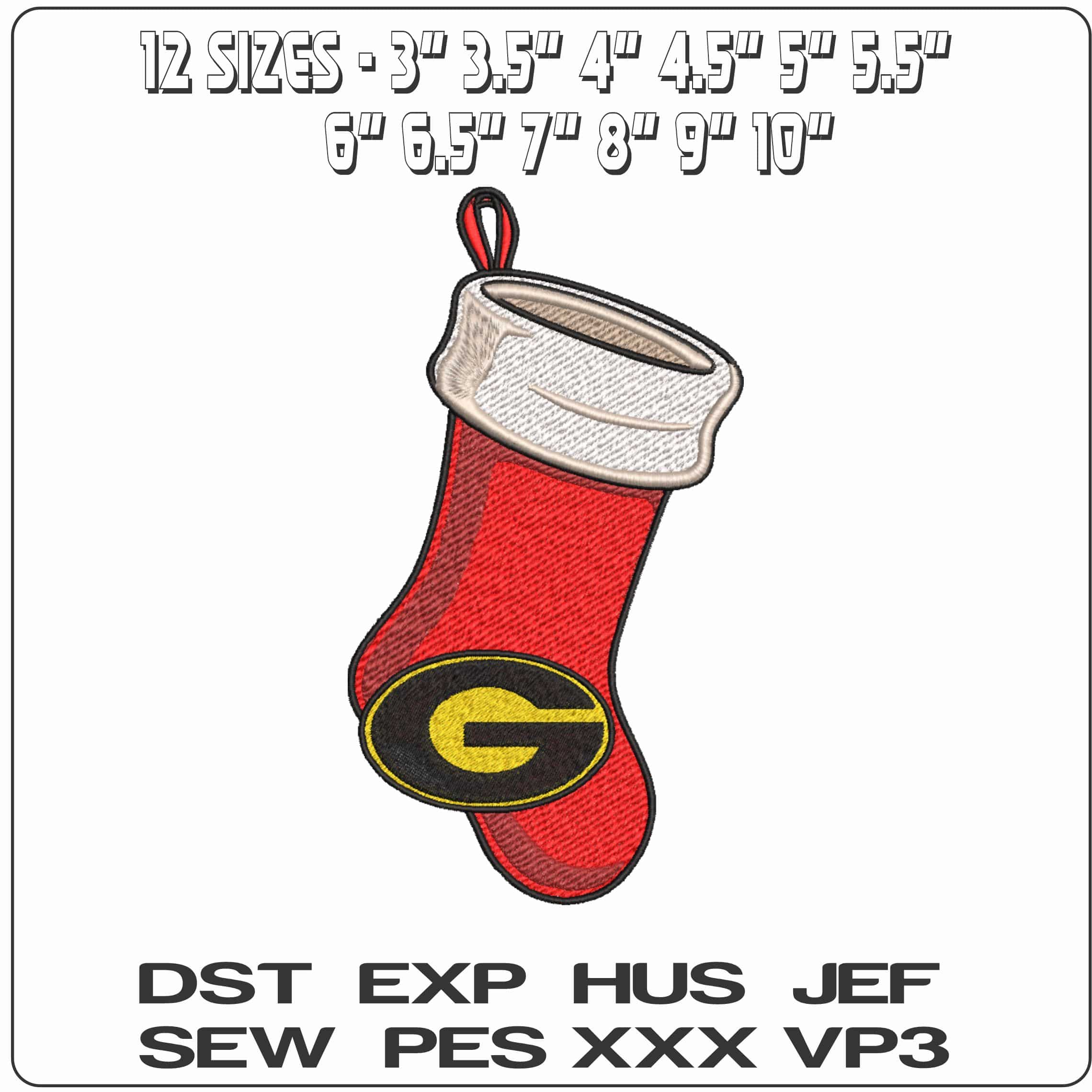 Christmas Stocking Grambling State Tigers 1997  University    - Elegant embroidery design file-instant download — view 2