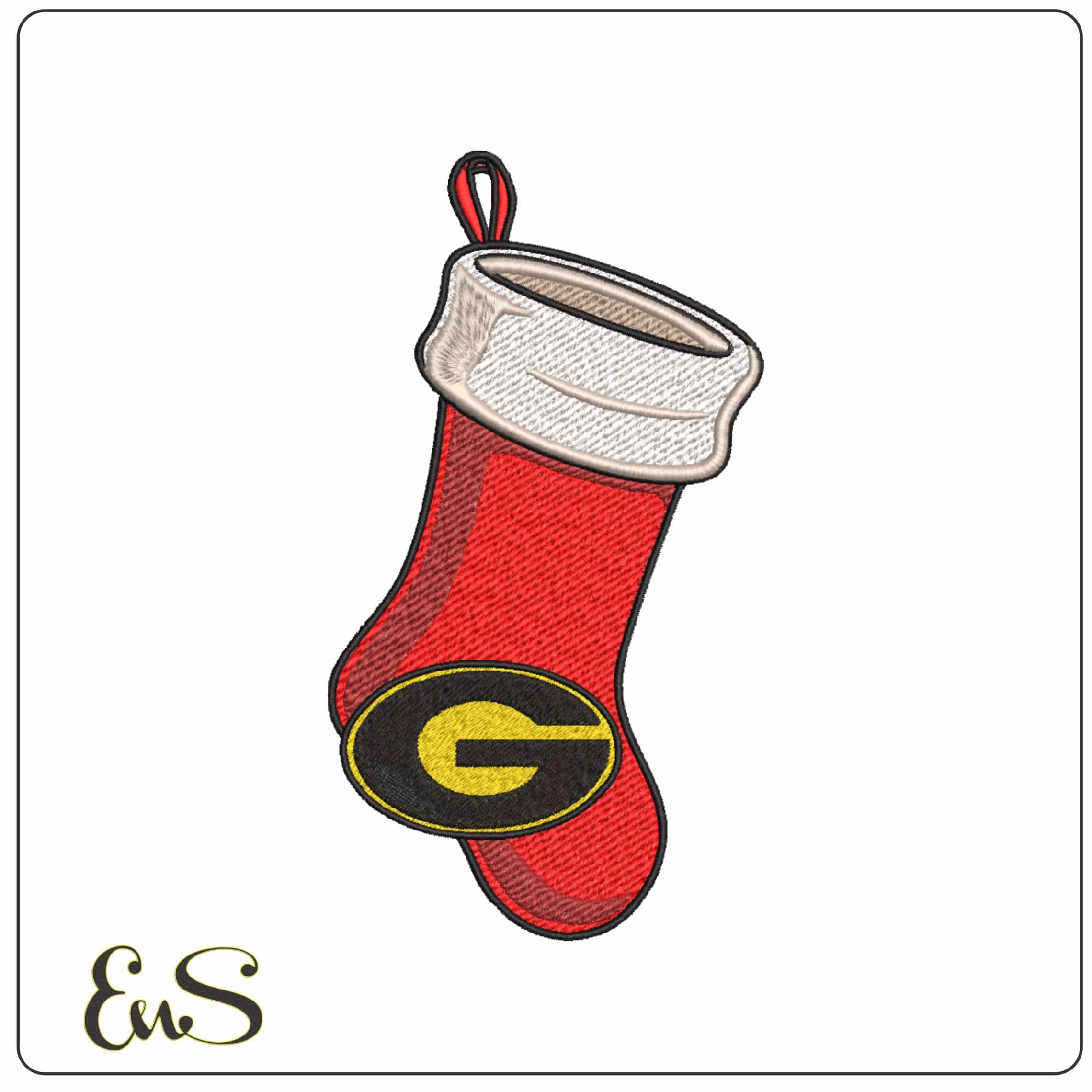 Christmas Stocking Grambling State Tigers 1997  University    - Elegant embroidery design file-instant download